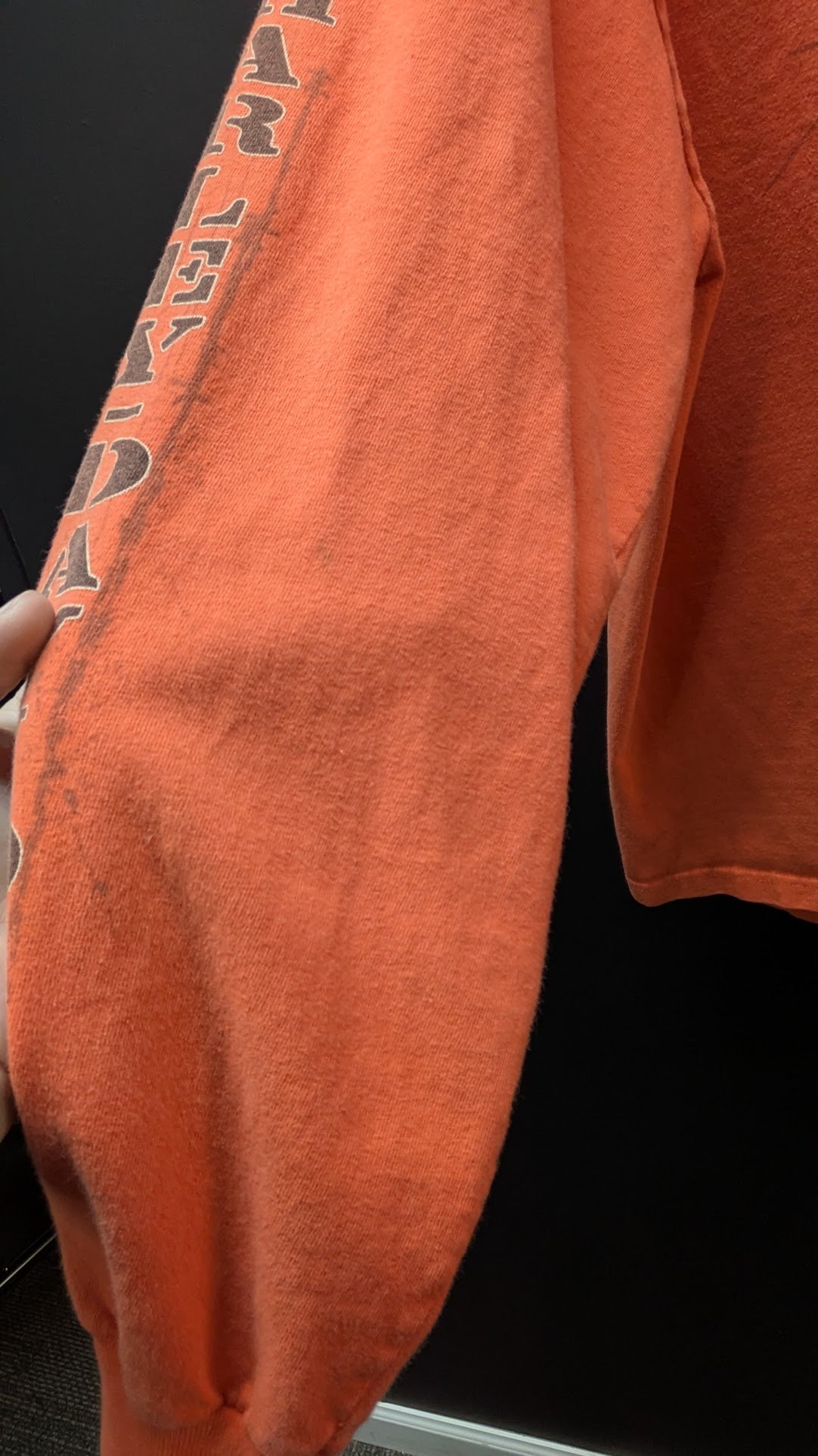 Harley-Davidson Buckminn's Xenia Ohio Long Sleeve T-Shirt Orange Large 2009