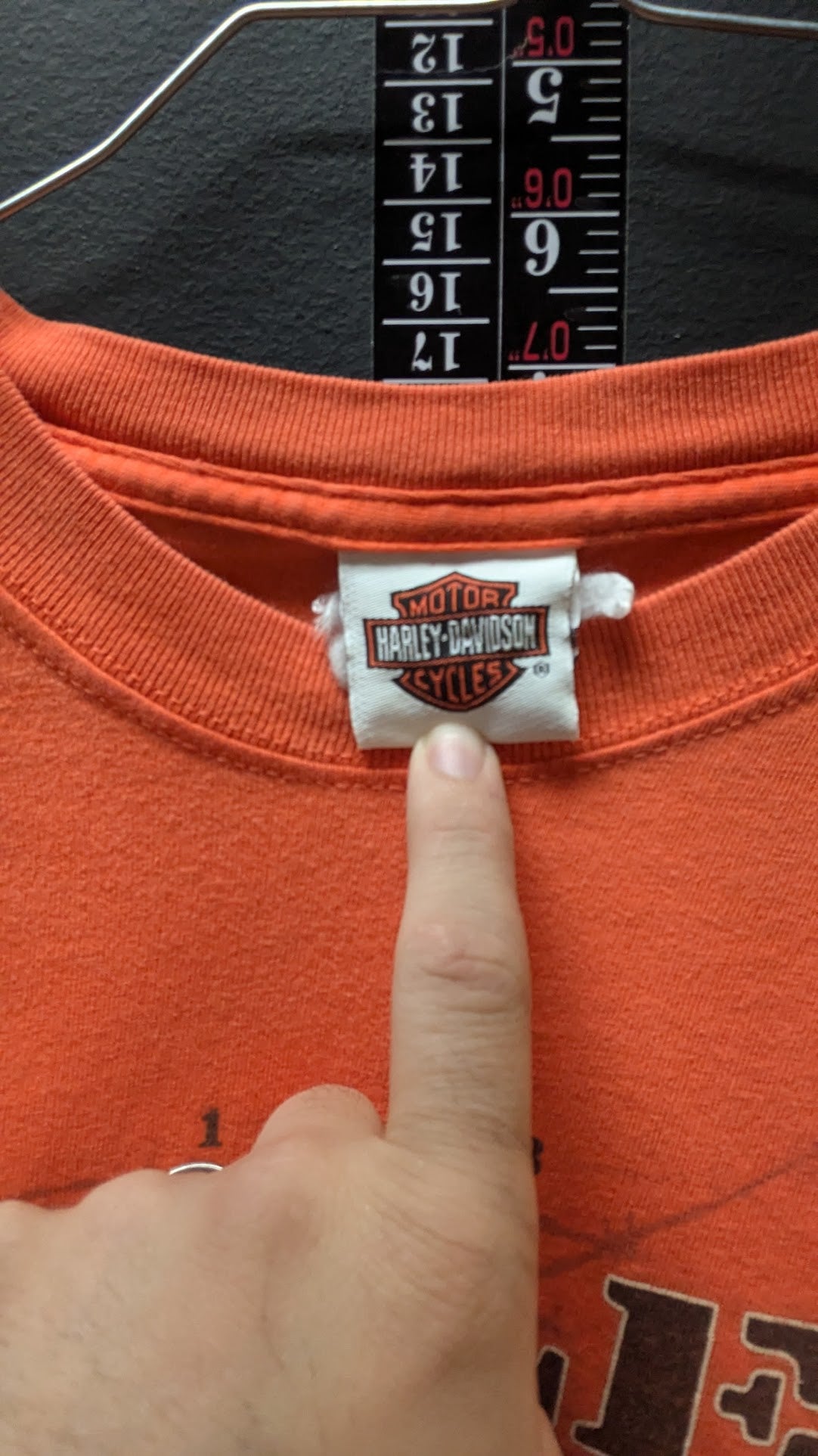 Harley-Davidson Buckminn's Xenia Ohio Long Sleeve T-Shirt Orange Large 2009