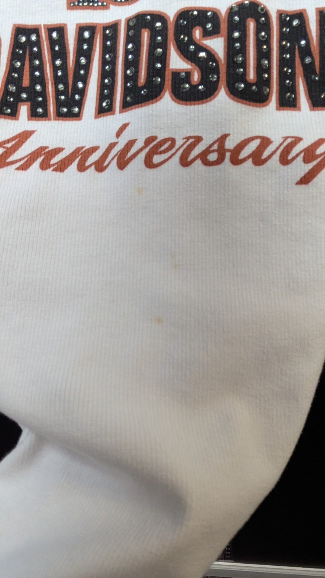 Harley-Davidson 105th Anniversary Women's Ribbed Tank Top Medium White Rhinestone