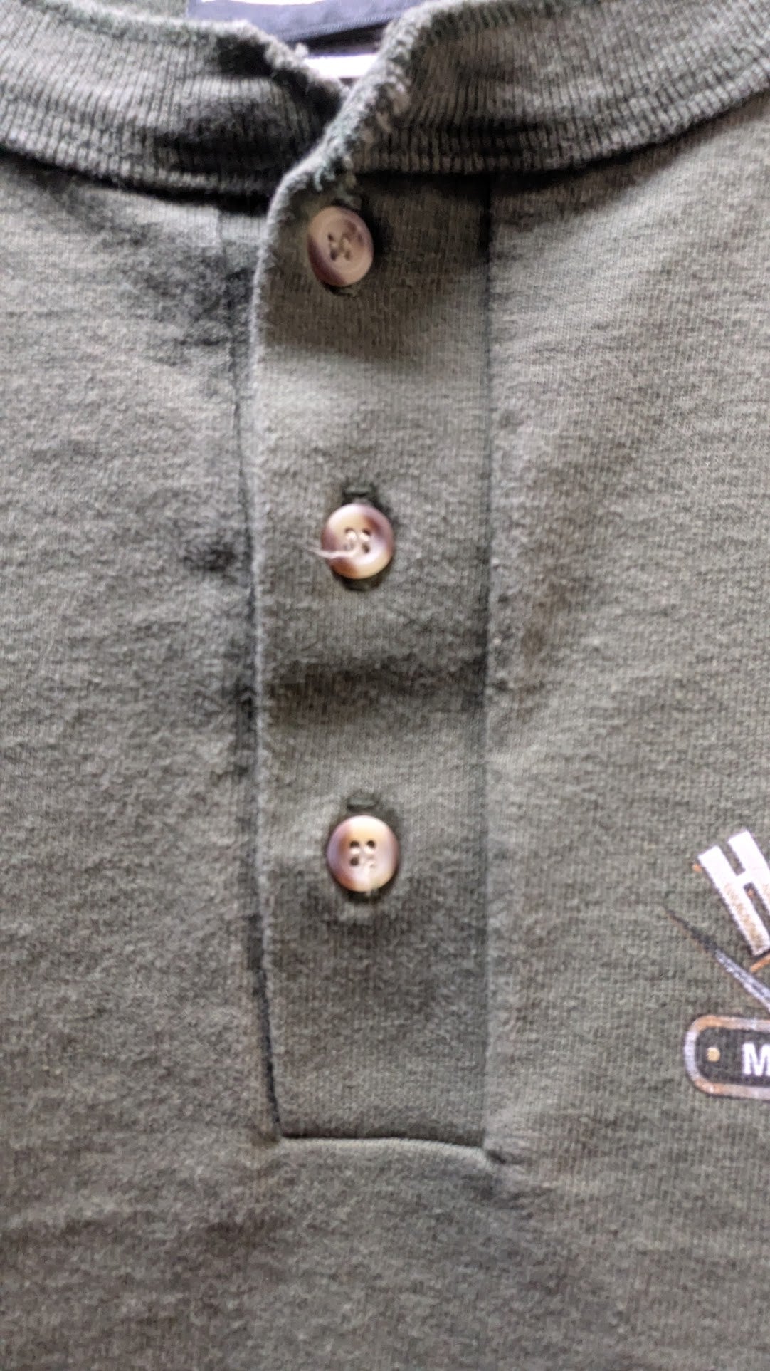Harley-Davidson Women's Olive Green Henley Long Sleeve Shirt Buckminn's Xenia Ohio Size Medium