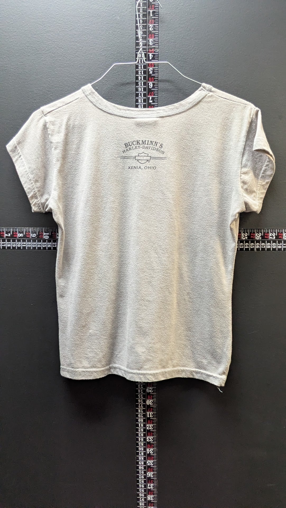 2005 Harley-Davidson Buckminn's Xenia Ohio Tattoo Art Y2K Women's Graphic Tee Size Large