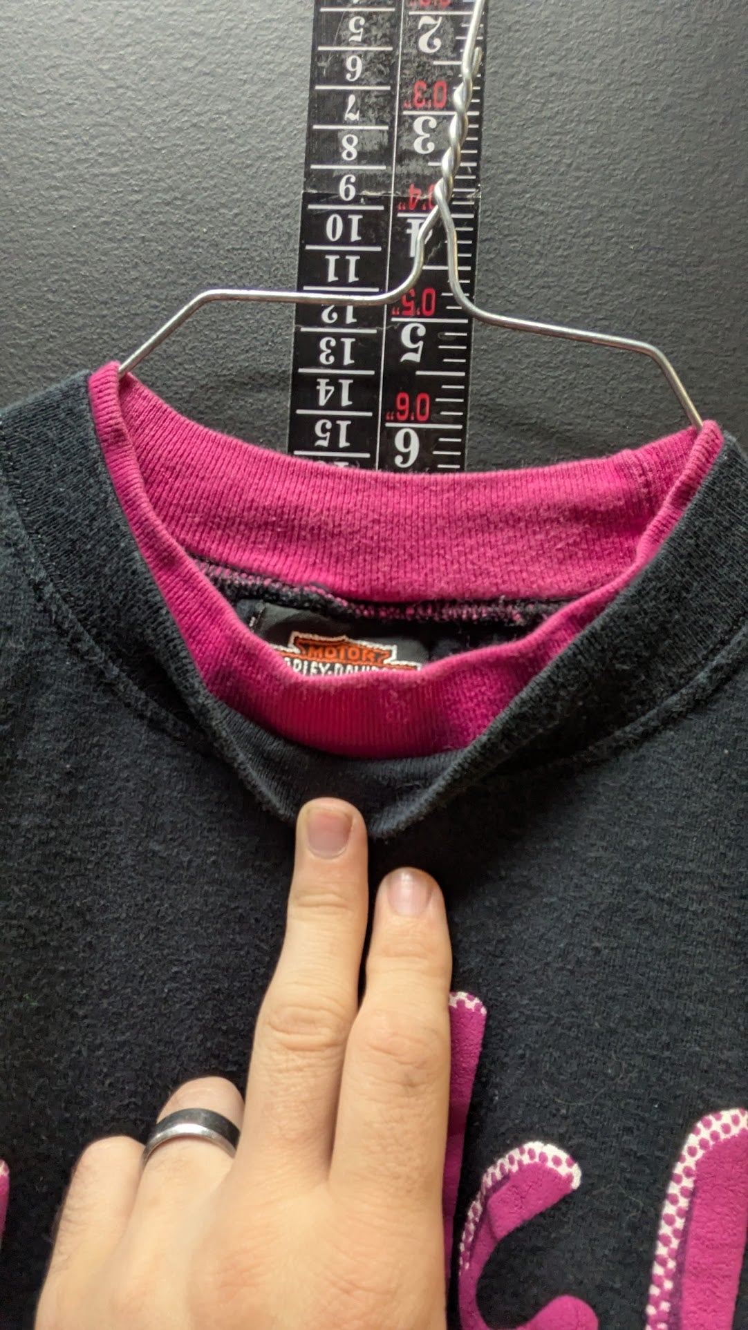 Vintage 1992 Harley-Davidson Women's Fleece T-Shirt / Sweatshirt – Black & Pink Buckmin's Xenia Ohio