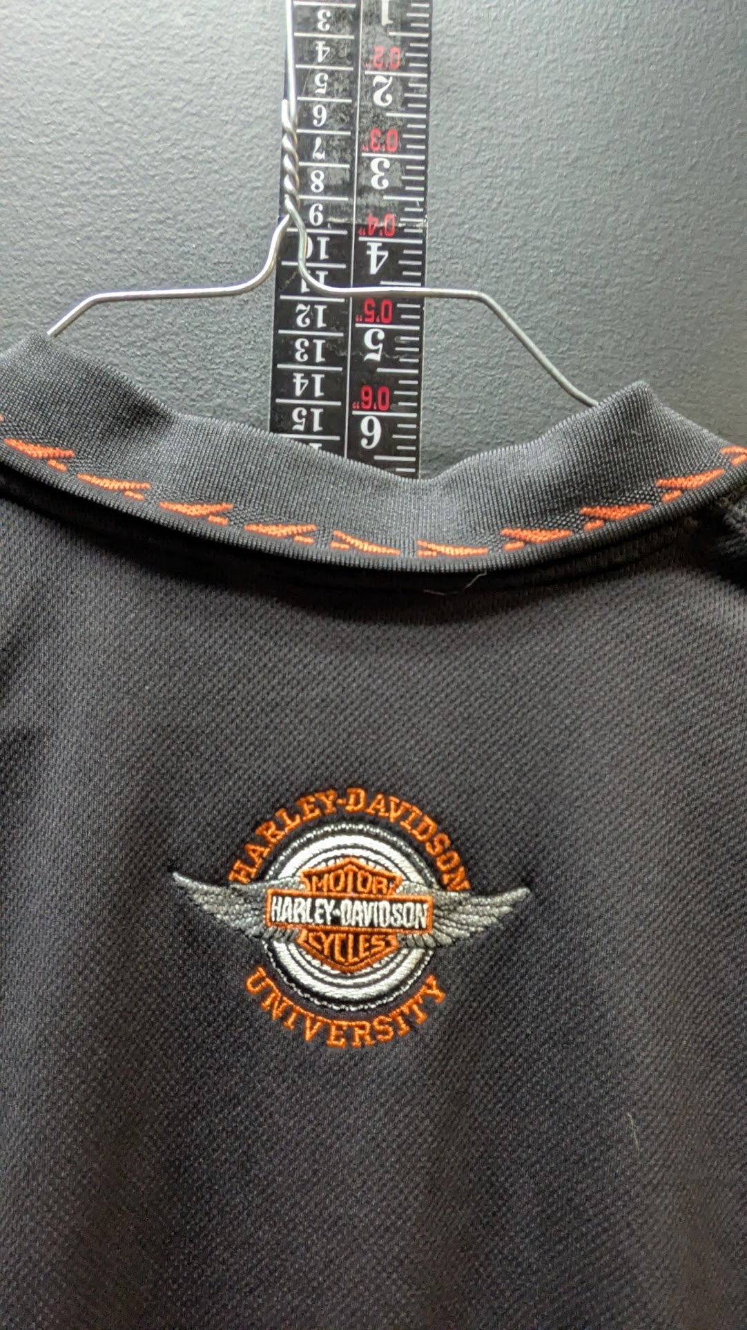 Harley-Davidson Women's Performance Polo Shirt Black Orange Moisture Management Size Medium