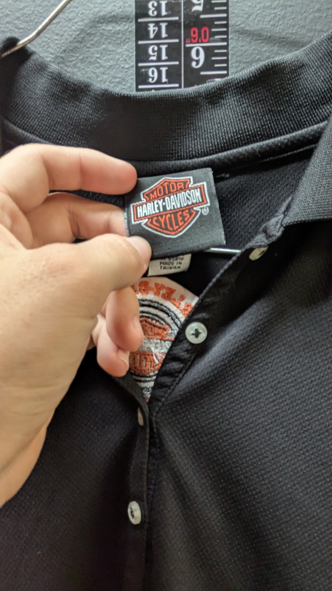 Harley-Davidson Women's Performance Polo Shirt Black Orange Moisture Management Size Medium