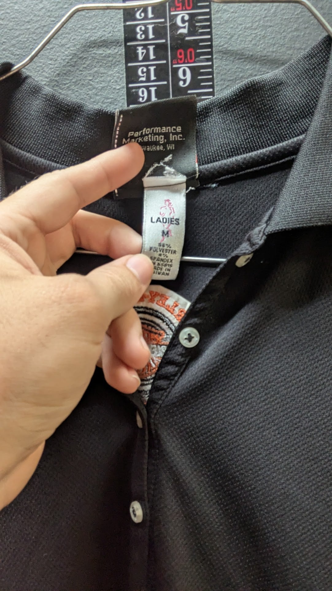 Harley-Davidson Women's Performance Polo Shirt Black Orange Moisture Management Size Medium