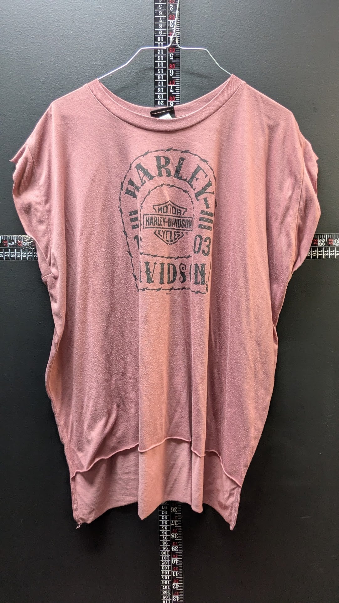 Harley-Davidson Women's Dolman Sleeve Graphic Top Pink Raging Bull Durham NC Size 2XL