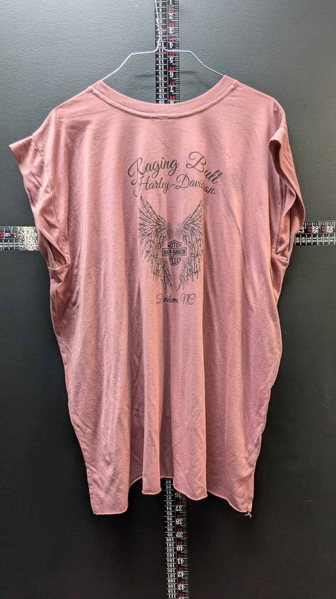 Harley-Davidson Women's Dolman Sleeve Graphic Top Pink Raging Bull Durham NC Size 2XL