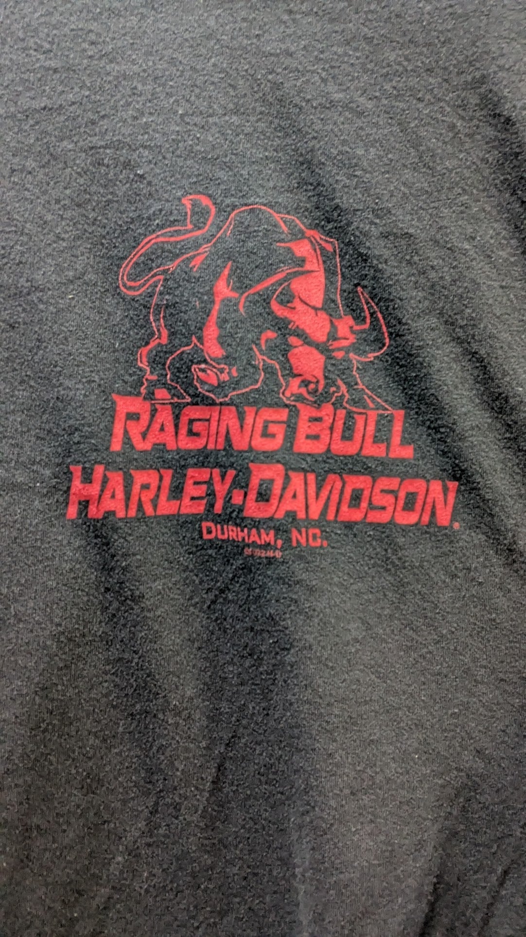 Harley-Davidson Women's V-Neck T-Shirt Black Red Graphic Raging Bull Durham NC Size 3X