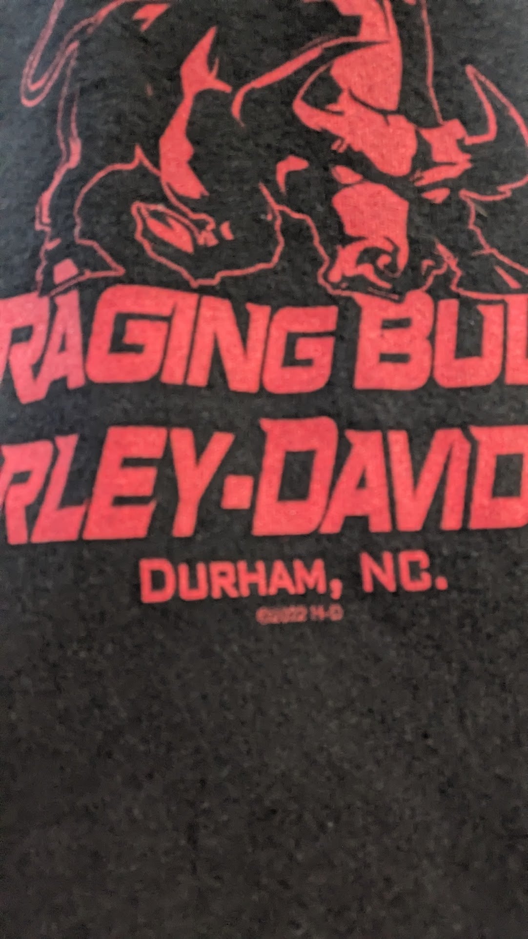 Harley-Davidson Women's V-Neck T-Shirt Black Red Graphic Raging Bull Durham NC Size 3X