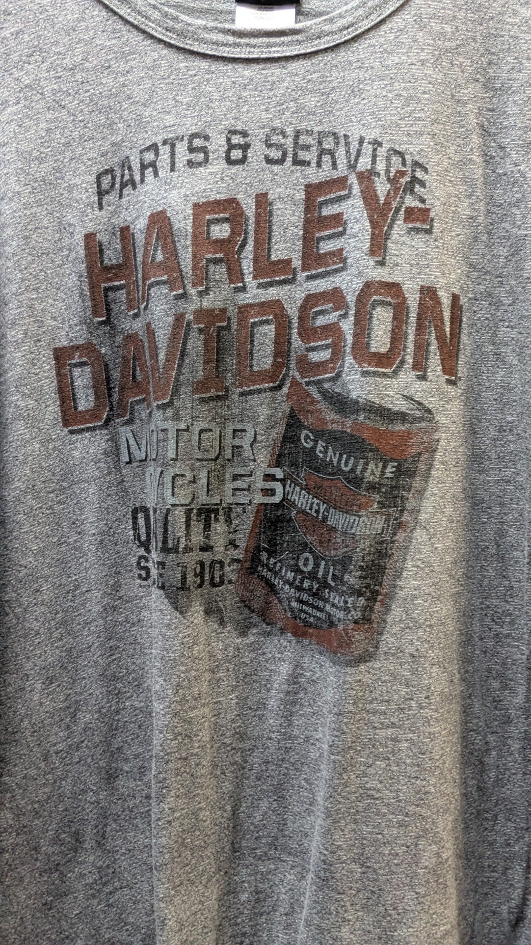 Harley-Davidson Women's Graphic T-Shirt Gray Heather Genuine Motor Oil Parts & Service XXL