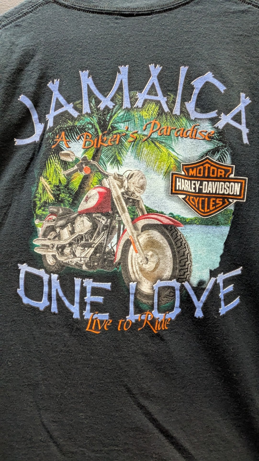 Harley-Davidson Jamaica One Love Motorcycle Graphic T-Shirt Black Size XL  Description: