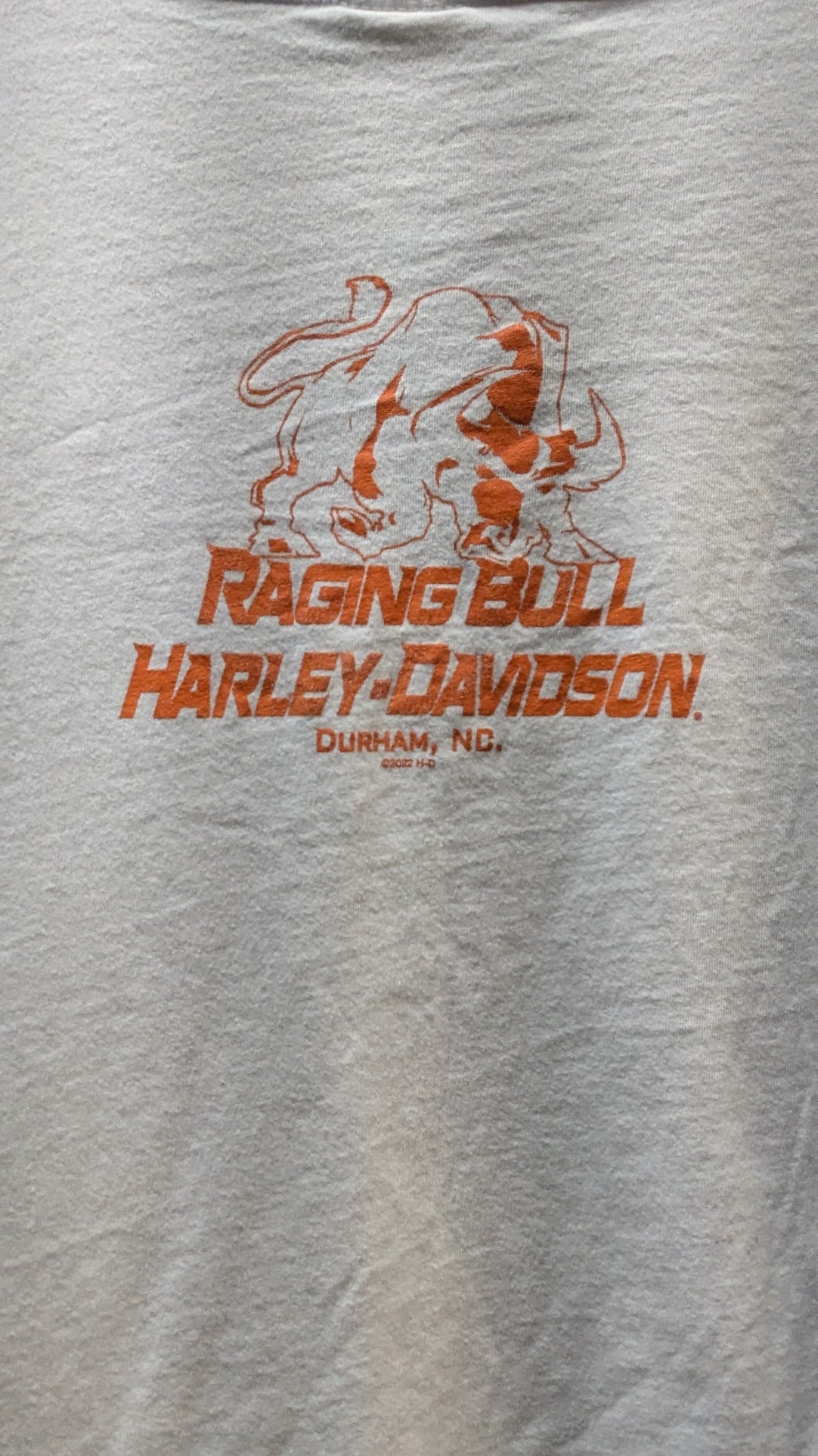Harley-Davidson Raging Bull Durham NC Women's V-Neck T-Shirt White 3XL