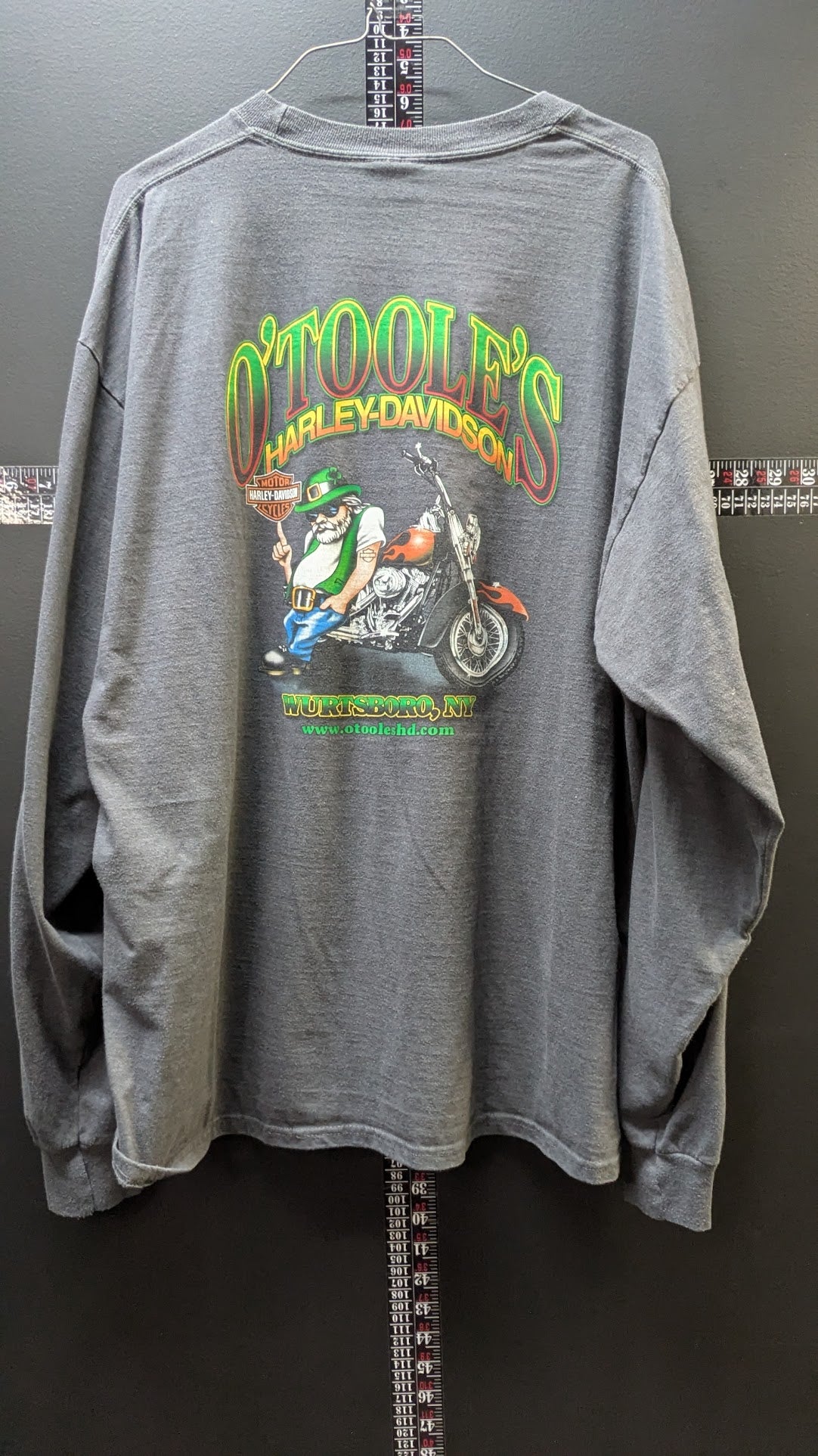 Harley-Davidson Long Sleeve T-Shirt Men's 2XL Gray O'Toole's Harley-Davidson Wurtsboro NY