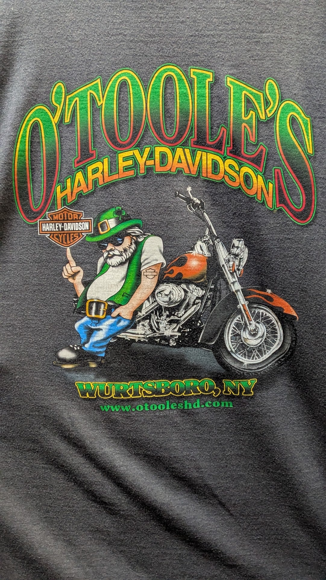 Harley-Davidson Long Sleeve T-Shirt Men's 2XL Gray O'Toole's Harley-Davidson Wurtsboro NY