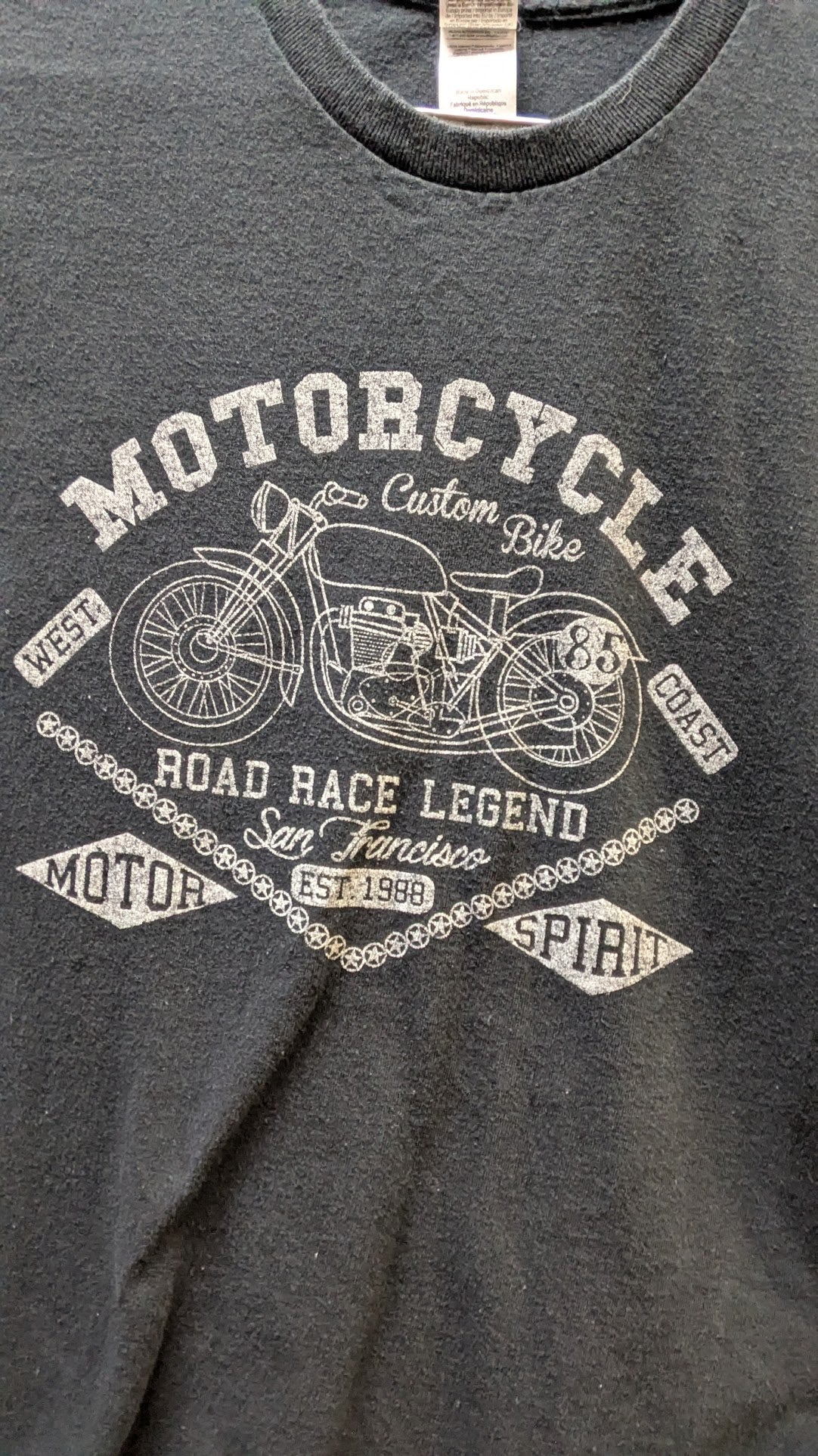 Motorcycle Custom Bike Road Race Legend T-Shirt Men's Small Gray Graphic Tee
