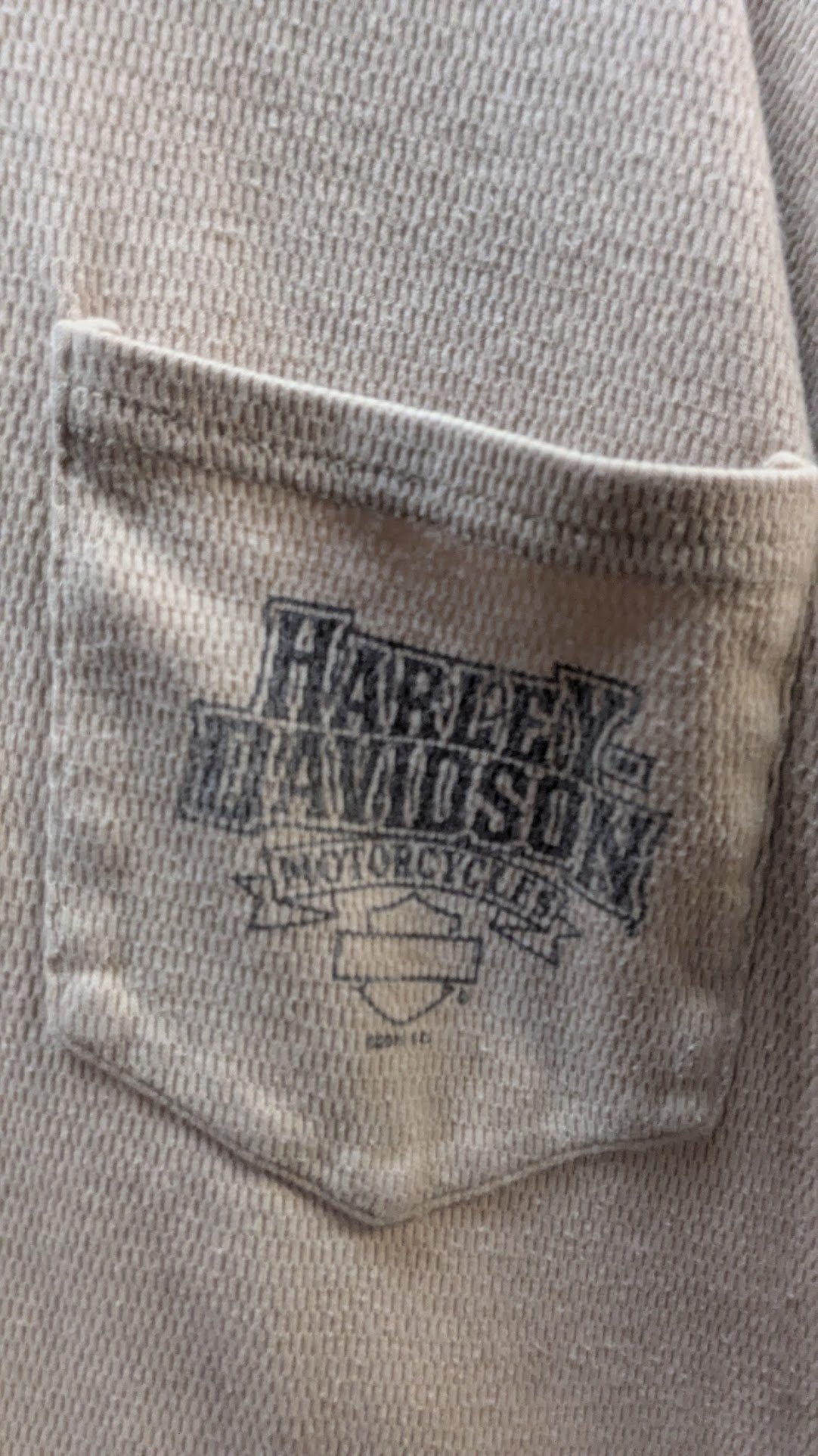 Harley-Davidson Men's XL Long Sleeve Thermal Henley Shirt Beige Hale's Mansfield Ohio