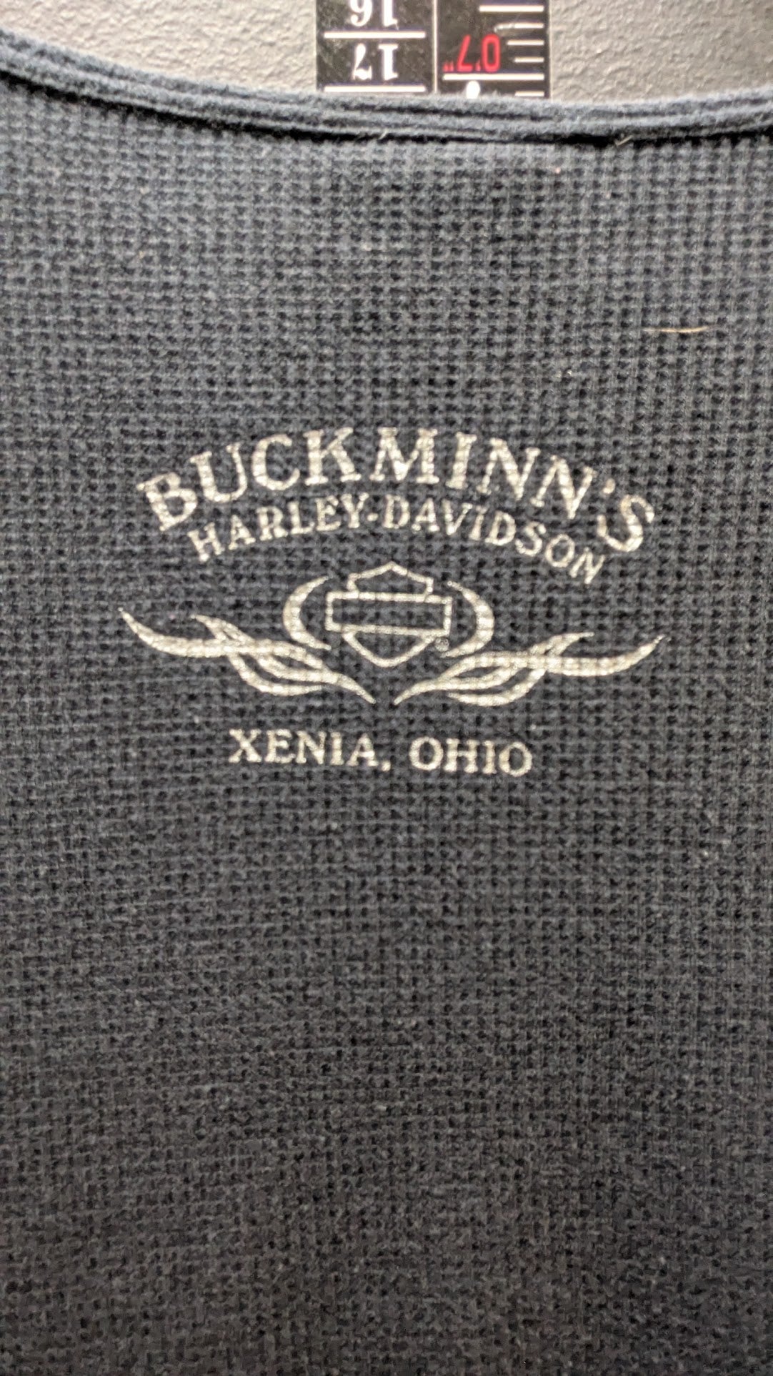 Harley-Davidson Women's Thermal Shirt Large Black Waffle Knit Buckminn's Xenia Ohio