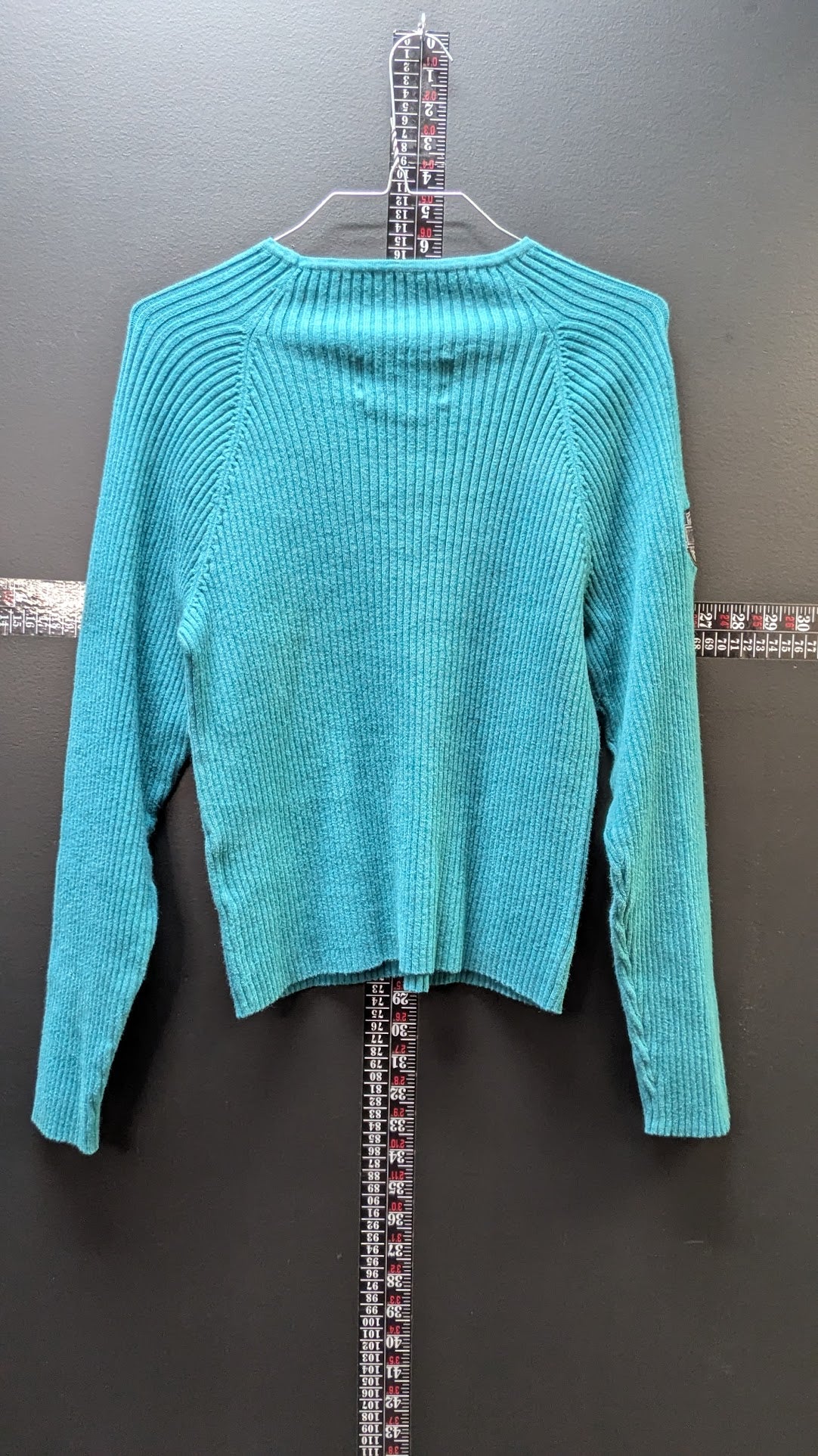 Harley-Davidson American Legend Women's Ribbed Knit Sweater Teal Blue Medium