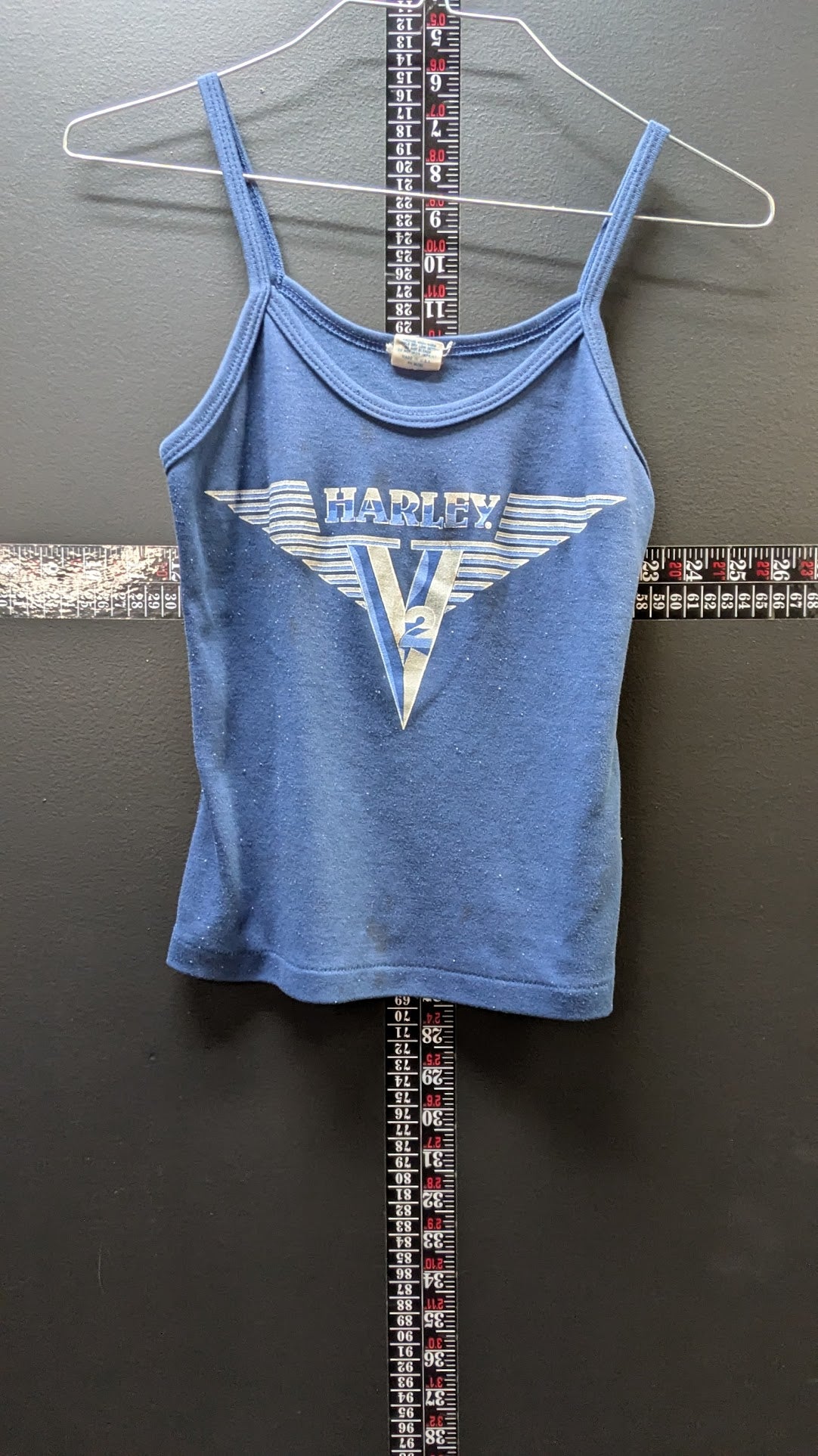 Vintage 1988 Harley-Davidson Women's Tank Top Blue Buckminn's Xenia Ohio Small