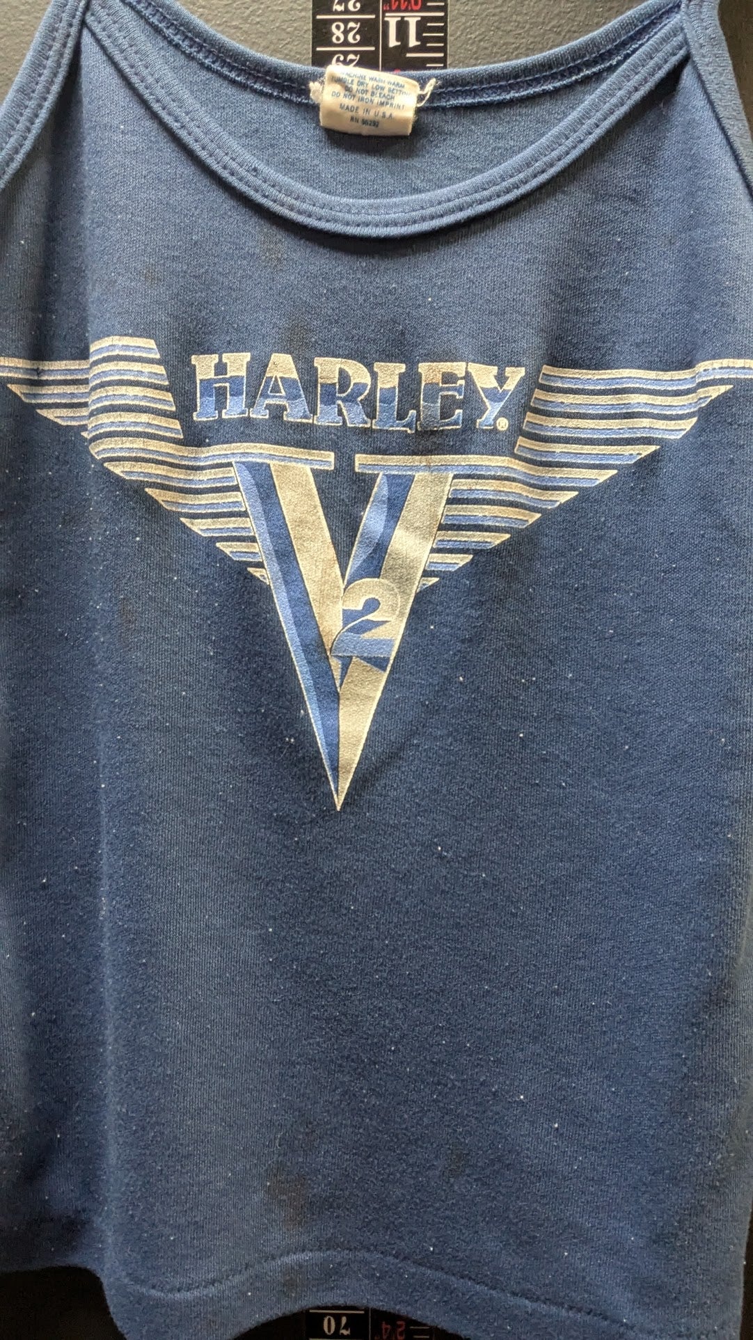 Vintage 1988 Harley-Davidson Women's Tank Top Blue Buckminn's Xenia Ohio Small