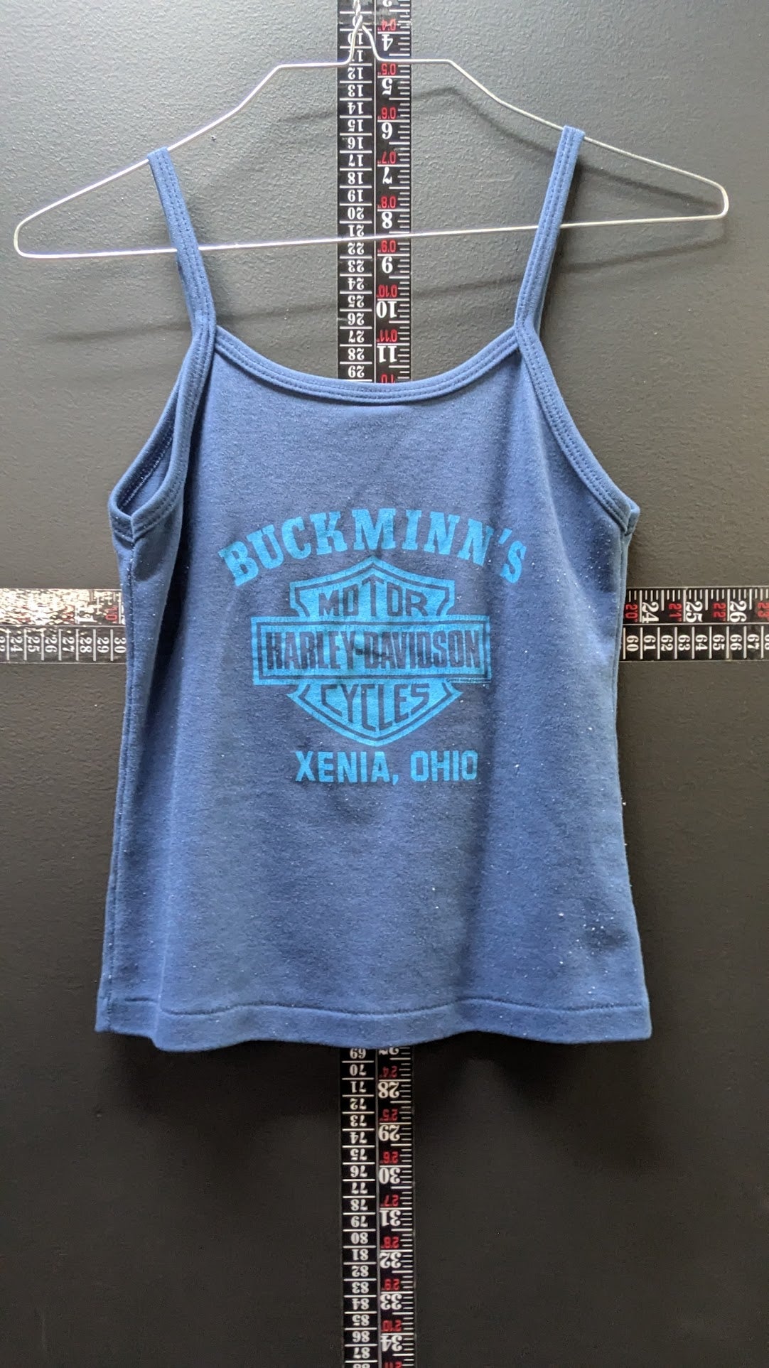 Vintage 1988 Harley-Davidson Women's Tank Top Blue Buckminn's Xenia Ohio Small