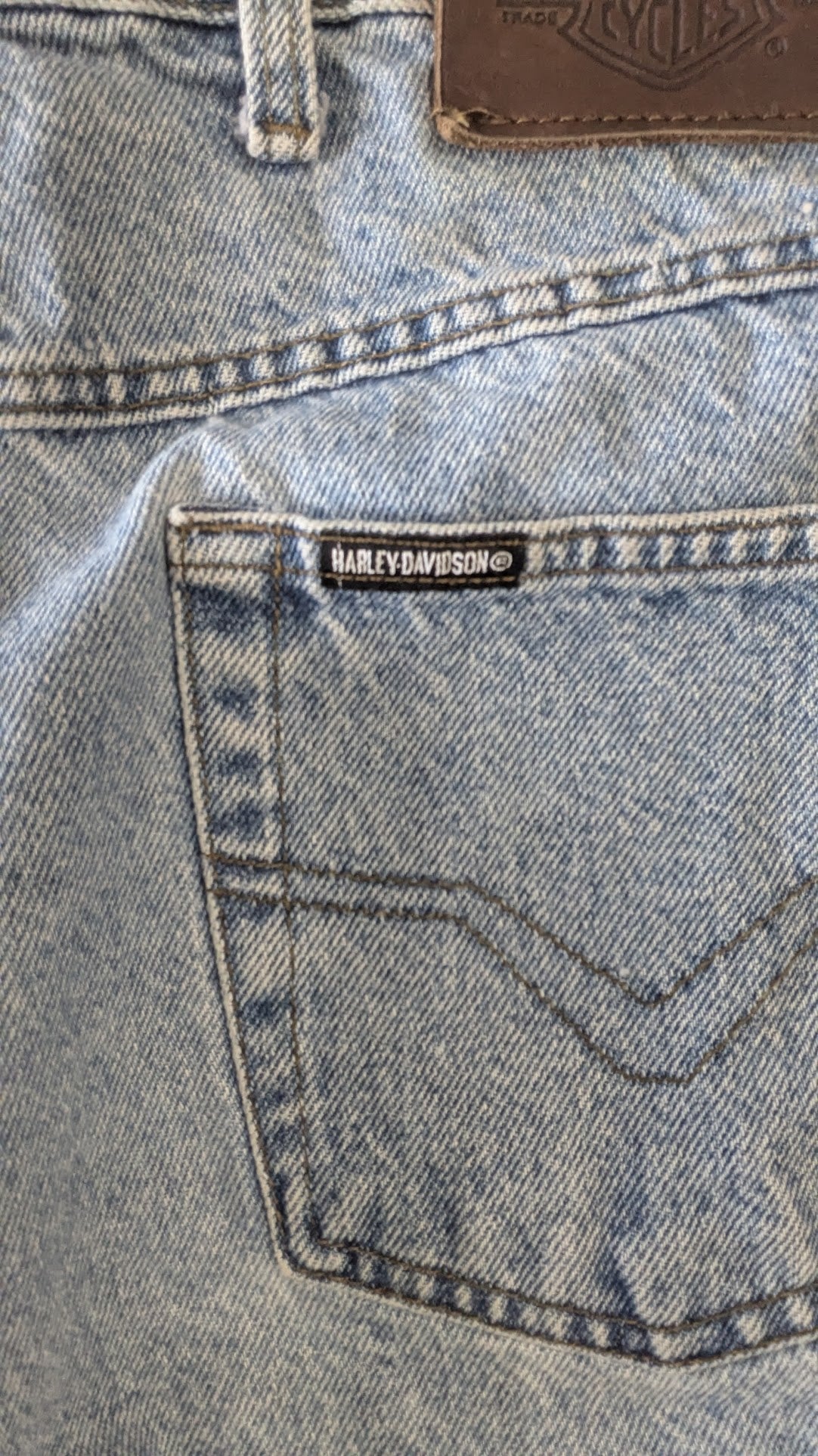 Vintage Harley-Davidson Biker Blues Denim Shorts Men's 38 Made in USA