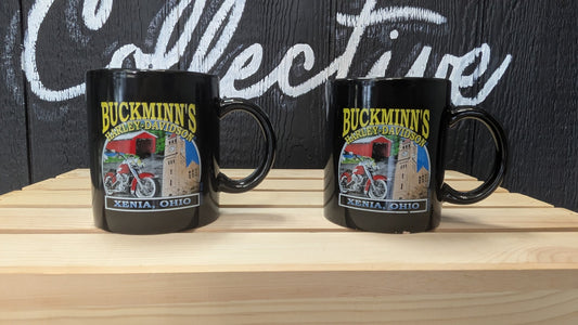 Vintage Buckminn's Harley-Davidson Xenia Ohio Coffee Mug Set – Pair of 2 Dealer Mugs