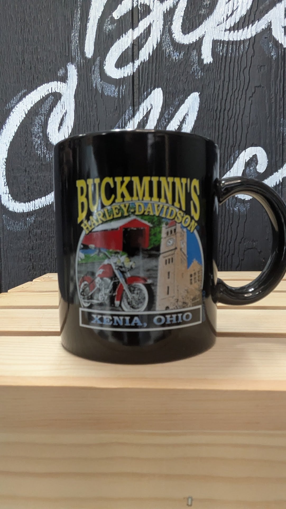 Vintage Buckminn's Harley-Davidson Xenia Ohio Coffee Mug Set – Pair of 2 Dealer Mugs
