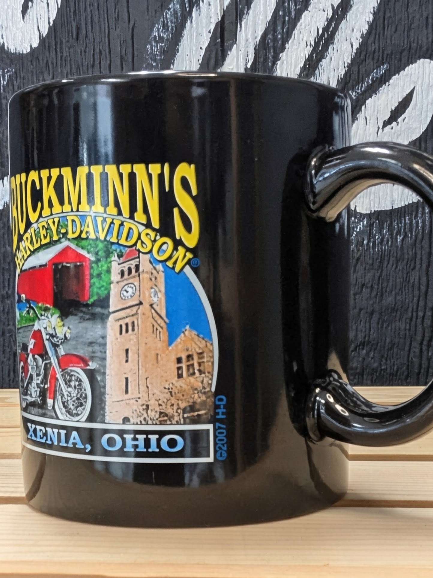 Vintage Buckminn's Harley-Davidson Xenia Ohio Coffee Mug Set – Pair of 2 Dealer Mugs
