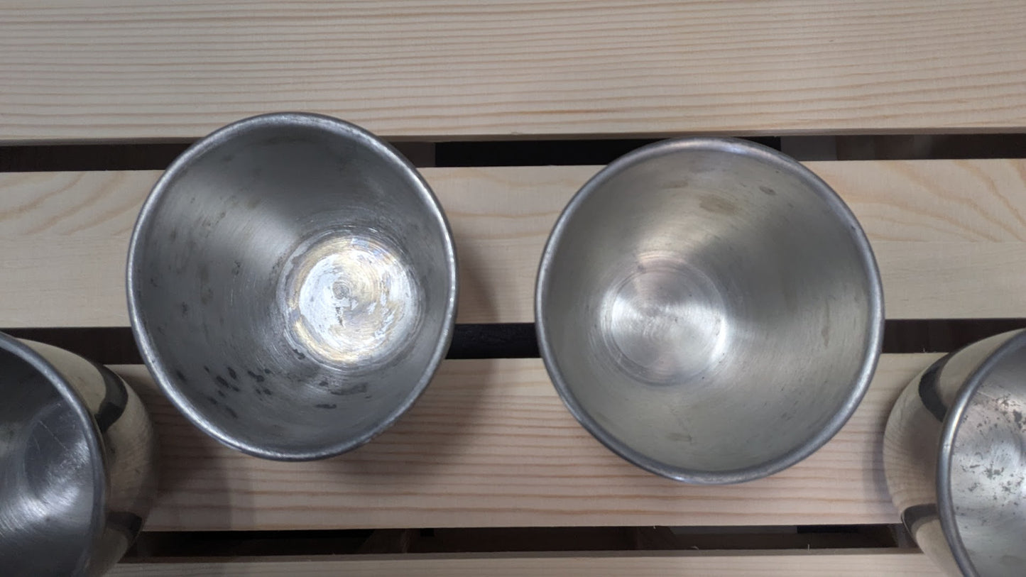 Vintage Harley-Davidson Pewter Cups Set of 4 – Bar & Shield Logo Drinkware Collectibles