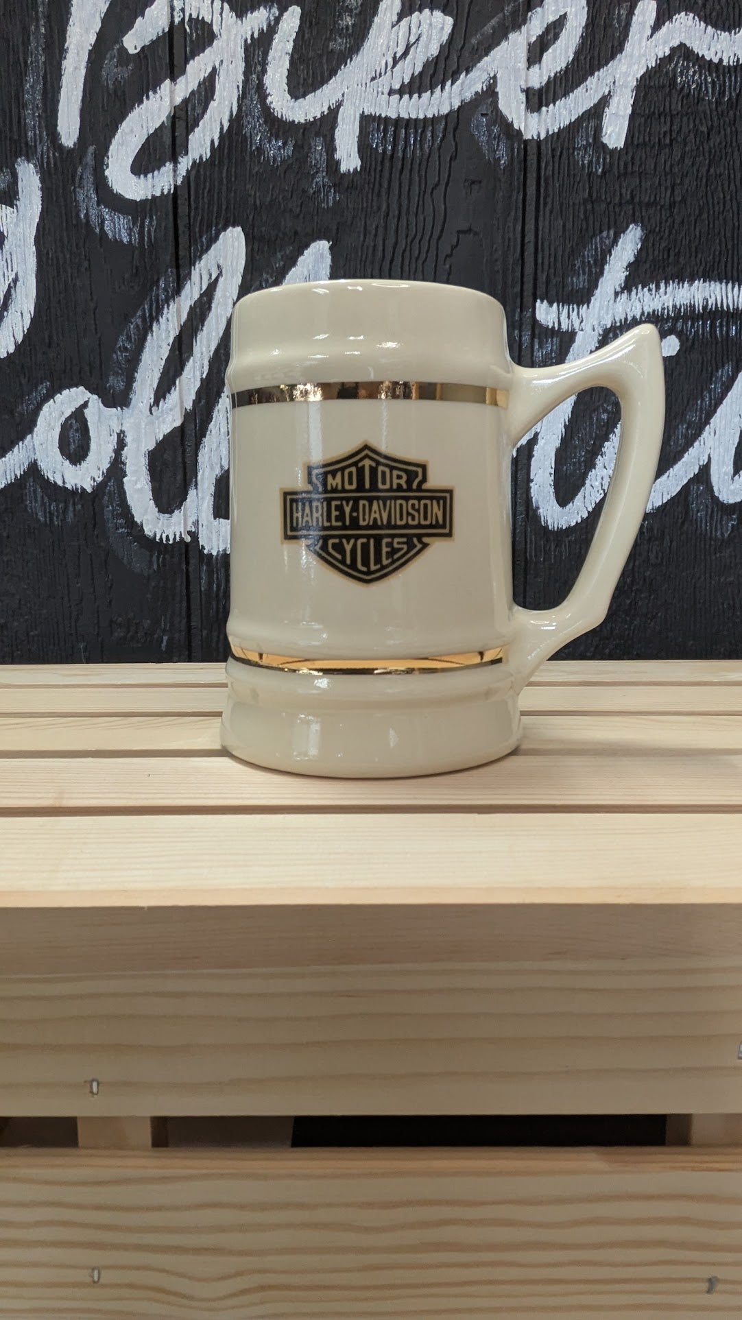 Vintage Harley-Davidson 74 Cu. In. V-Twin Stein Mug – 1922-1980 Engine Commemorative