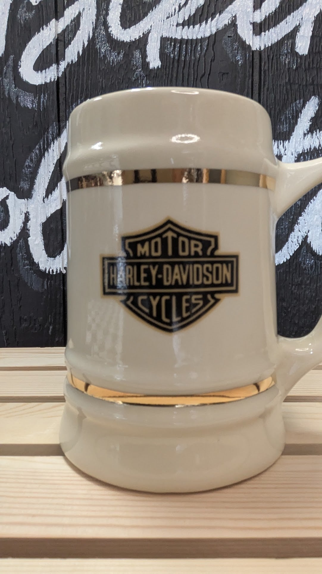 Vintage Harley-Davidson 74 Cu. In. V-Twin Stein Mug – 1922-1980 Engine Commemorative