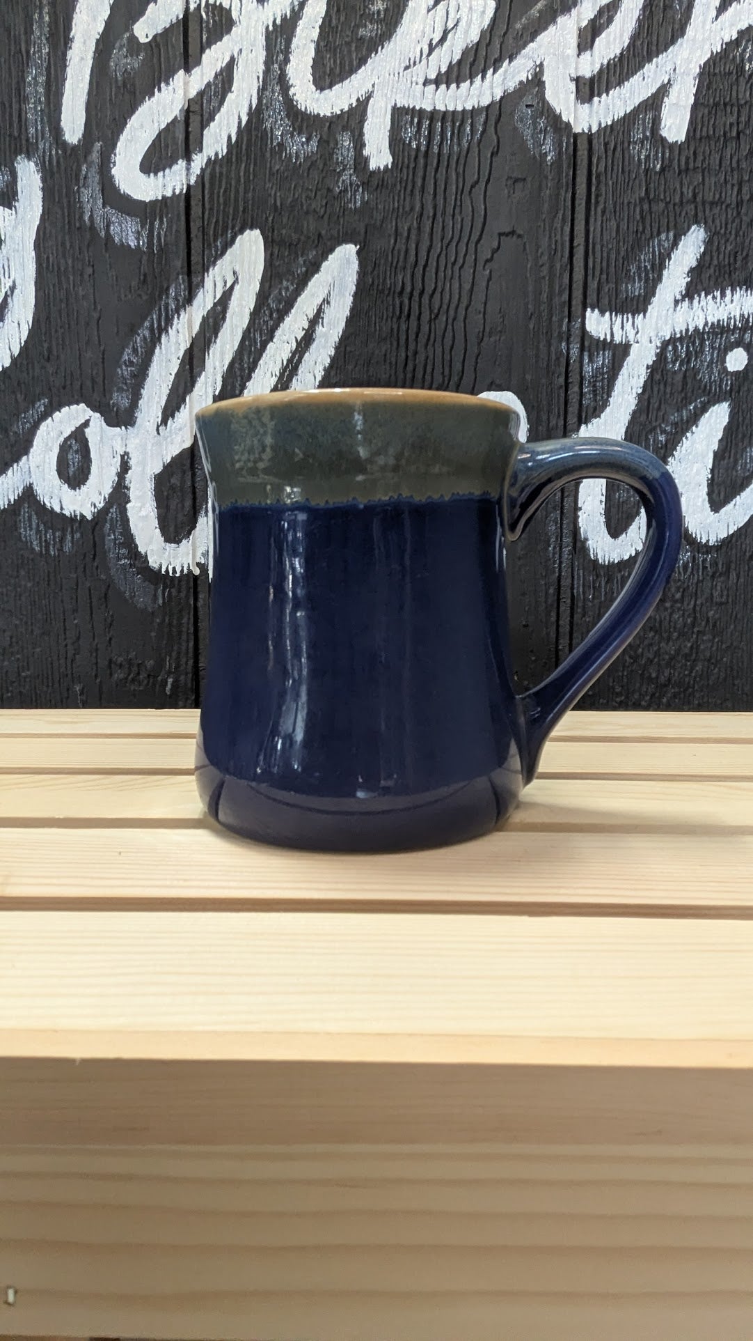 Harley Dude Blue Pottery Coffee Mug – Rustic Handmade Style Ceramic Cup