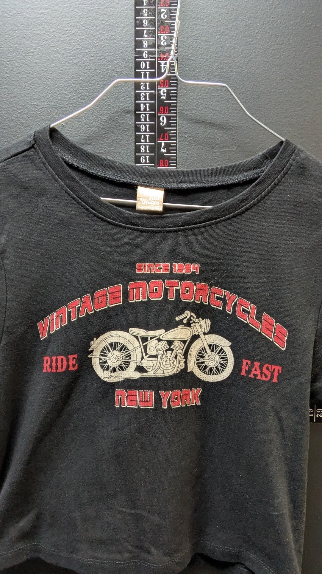 Vintage Motorcycle Graphic T-Shirt Women's Medium Black Ride Fast New York