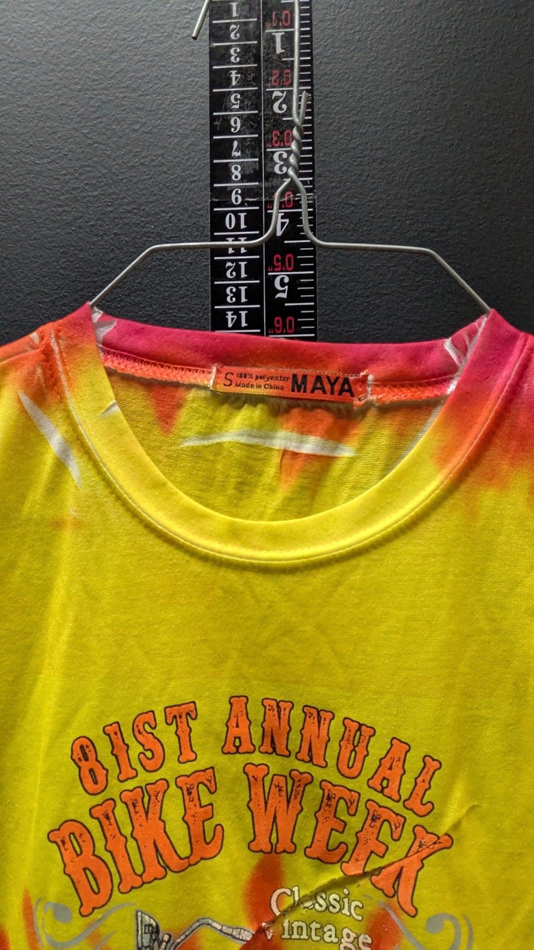 Daytona Bike Week 2022 Tie Dye Motorcycle T-Shirt Women's Small Yellow Pink