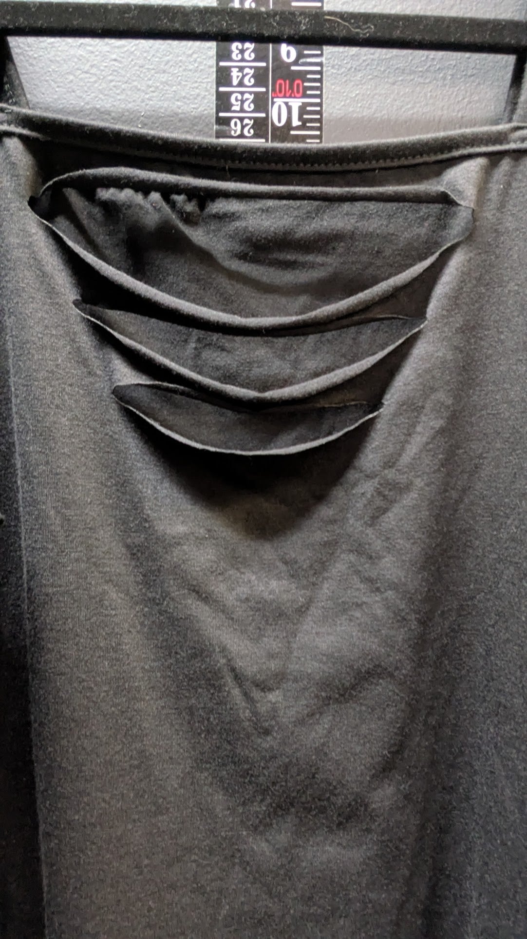 Women's Black Cold Shoulder Top Size Large Ladder Sleeve Ruched Side Short Sleeve