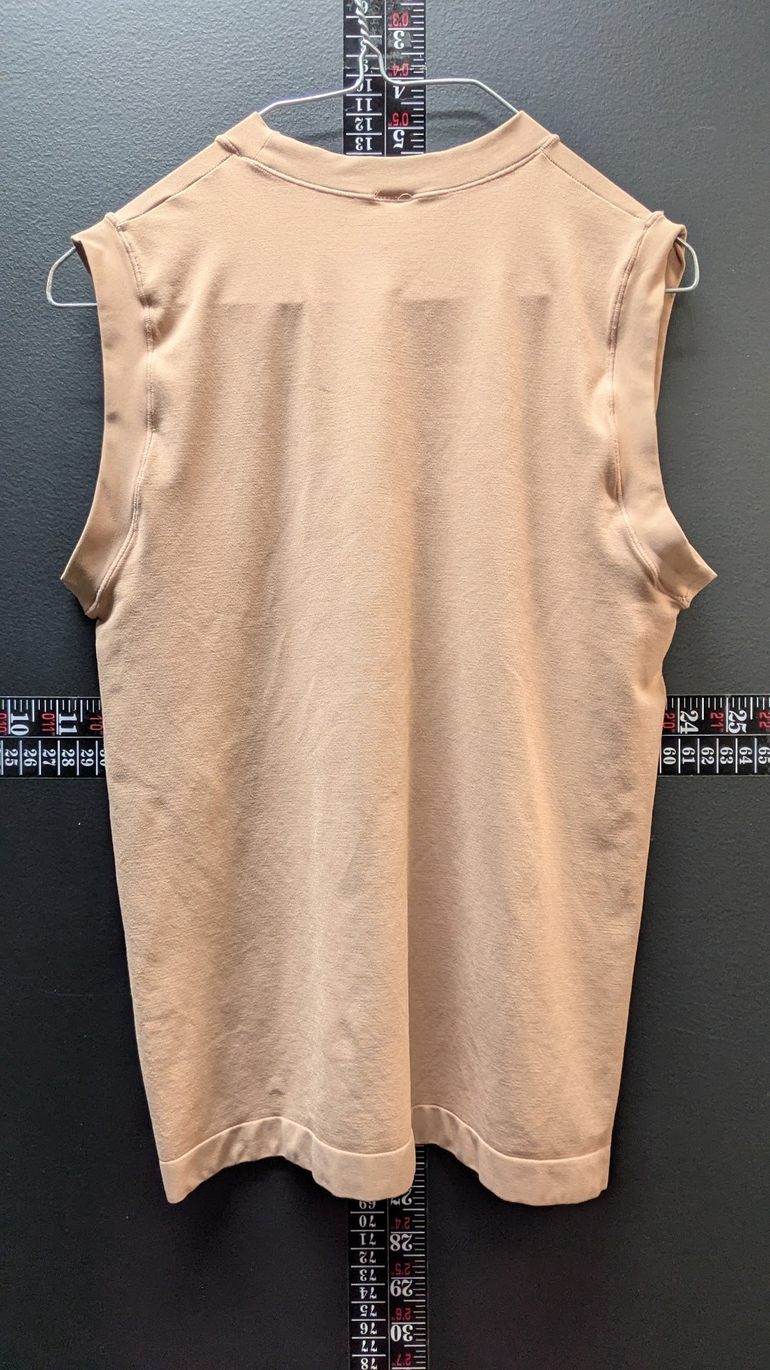 Yogalicious Womens Large Mock Neck Sleeveless Top Tan Blush Stretch Athleisure Shirt