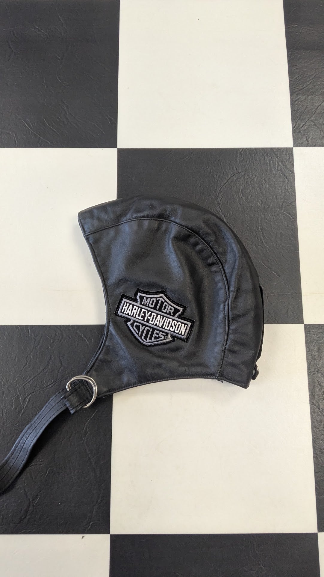 Harley-Davidson Leather Riding Skull Cap Black Bar Shield Biker Helmet Liner USA