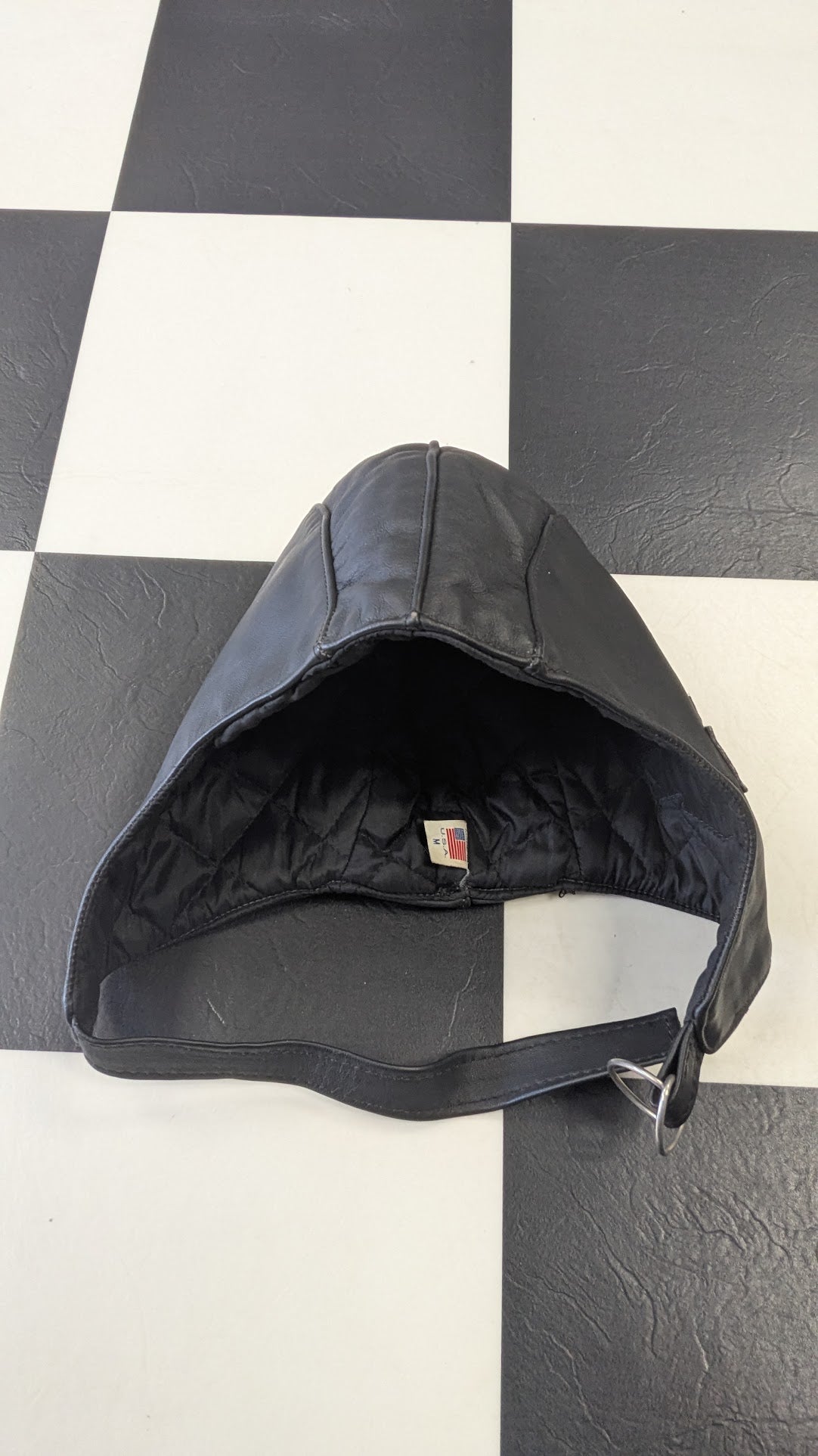 Harley-Davidson Leather Riding Skull Cap Black Bar Shield Biker Helmet Liner USA