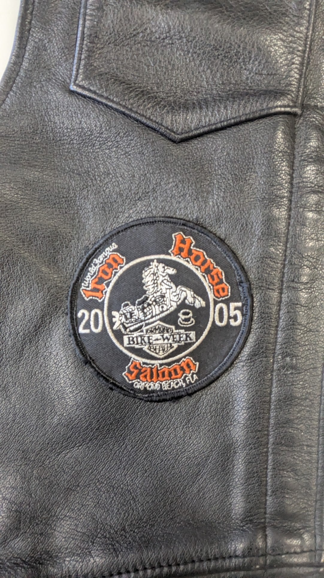 Leather Gallery Black Leather Motorcycle Chaps Size Large Harley-Davidson Patch Riding Chaps