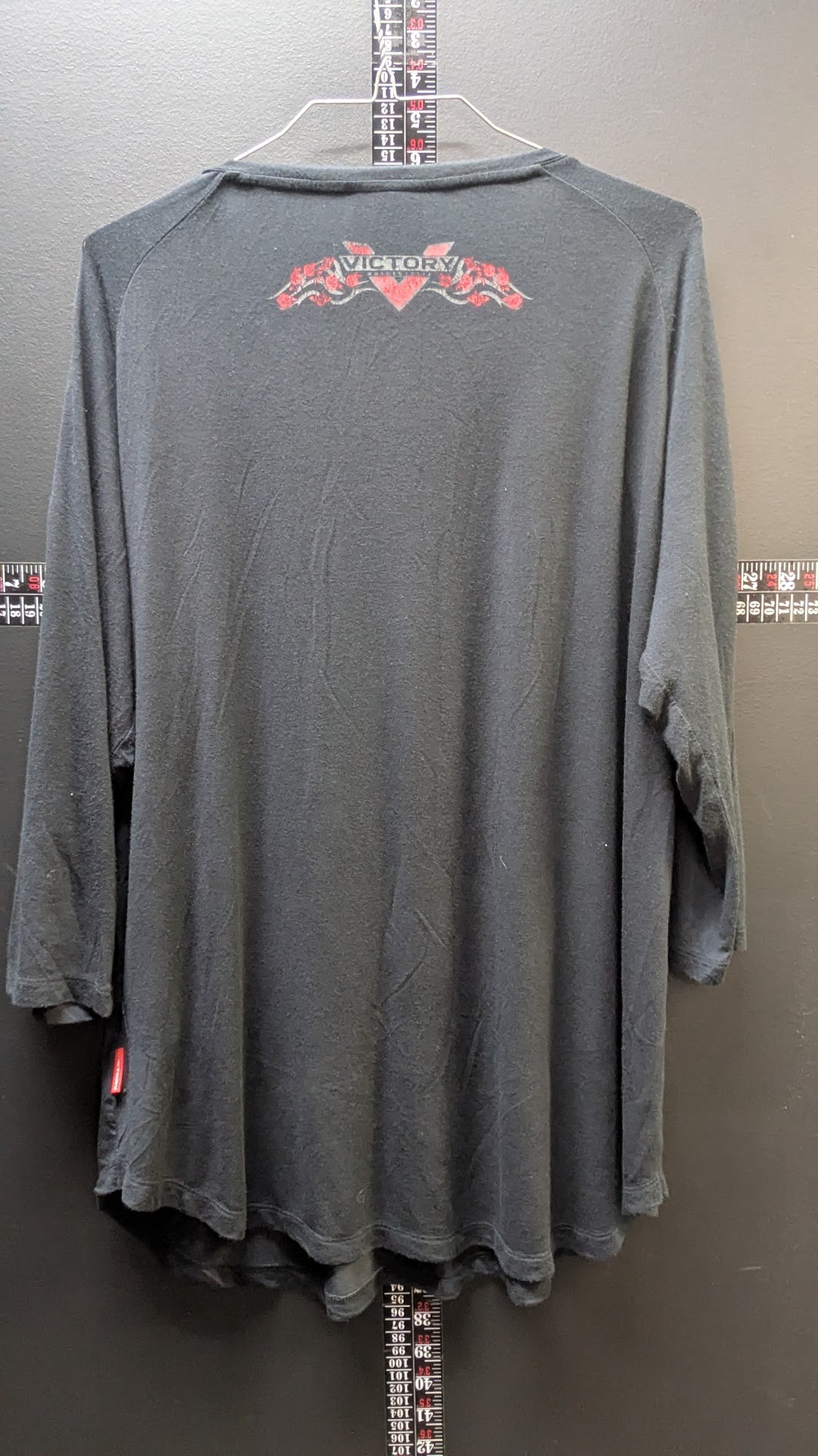 Victory Motorcycles Women's 2XL Black Lace-Up Shoulder Graphic Tunic Top