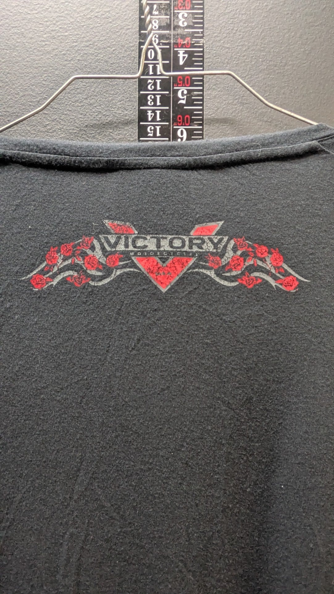 Victory Motorcycles Women's 2XL Black Lace-Up Shoulder Graphic Tunic Top