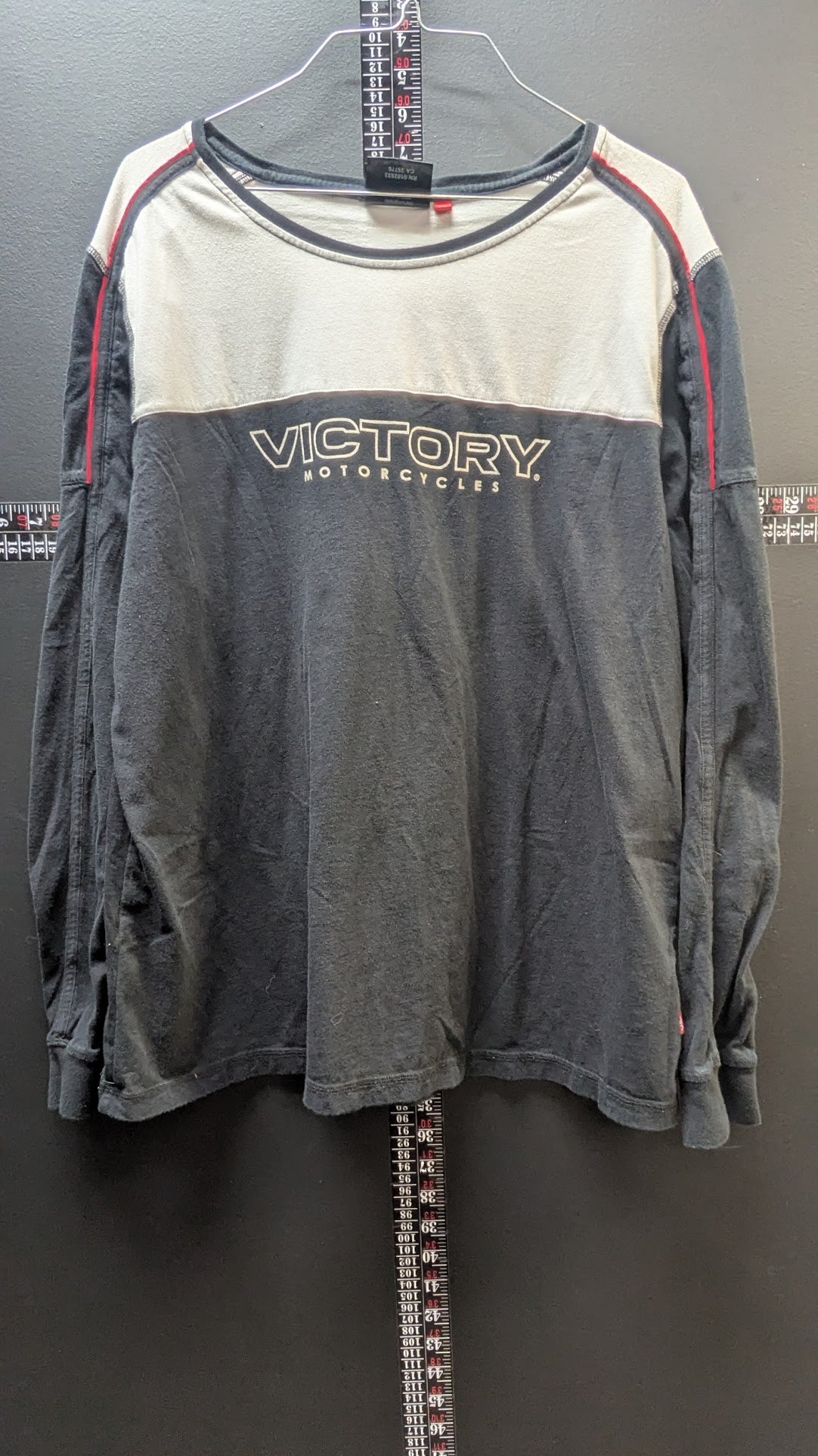 Victory Motorcycles Women's 2XL Long Sleeve Colorblock Shirt Black Gray Red