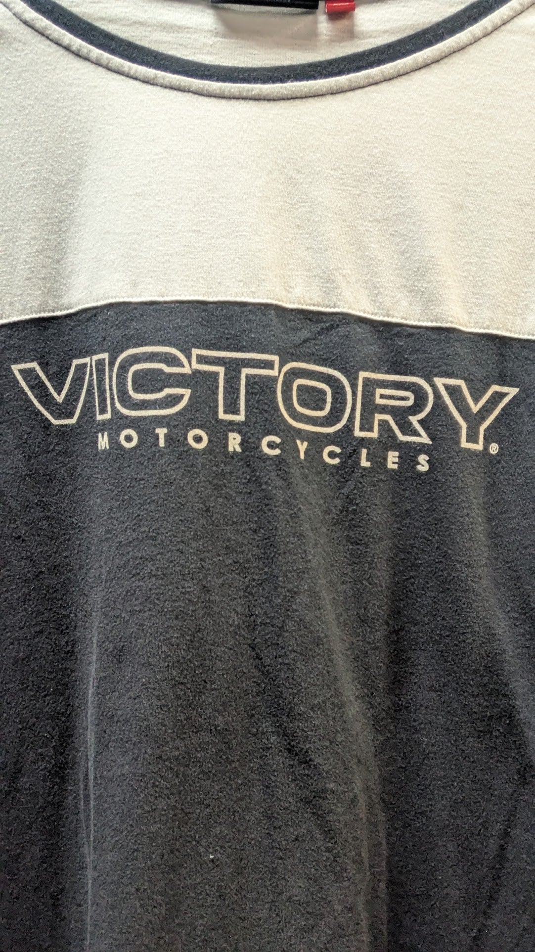 Victory Motorcycles Women's 2XL Long Sleeve Colorblock Shirt Black Gray Red