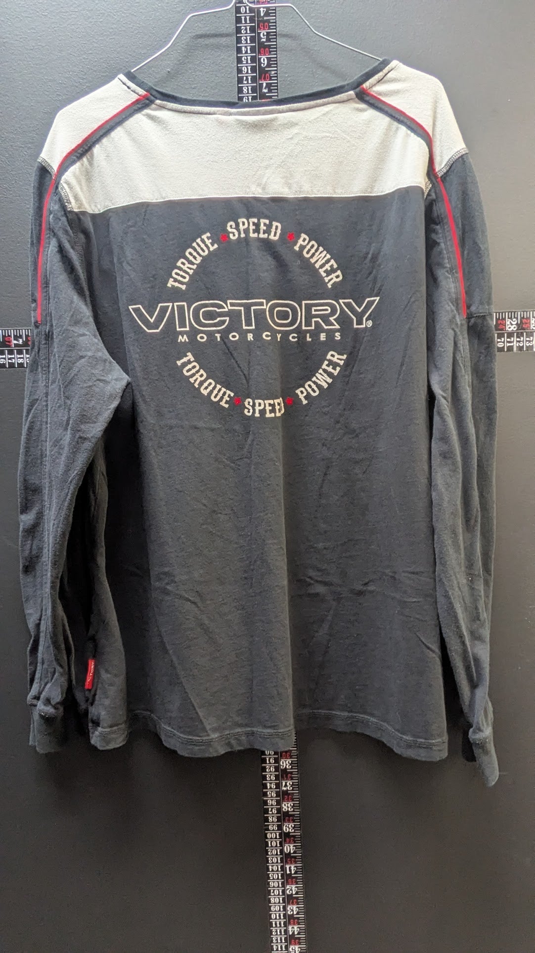 Victory Motorcycles Women's 2XL Long Sleeve Colorblock Shirt Black Gray Red