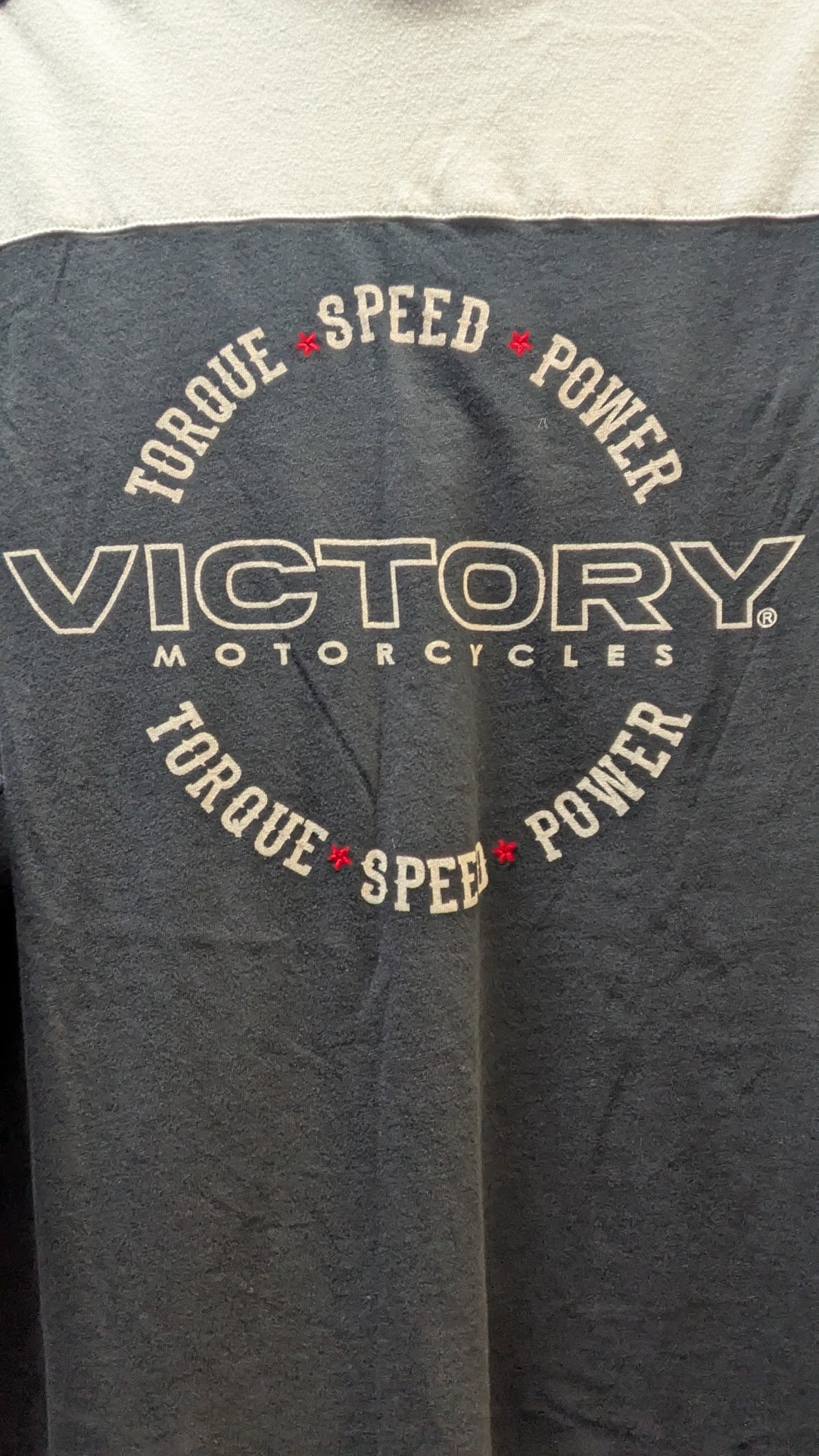 Victory Motorcycles Women's 2XL Long Sleeve Colorblock Shirt Black Gray Red