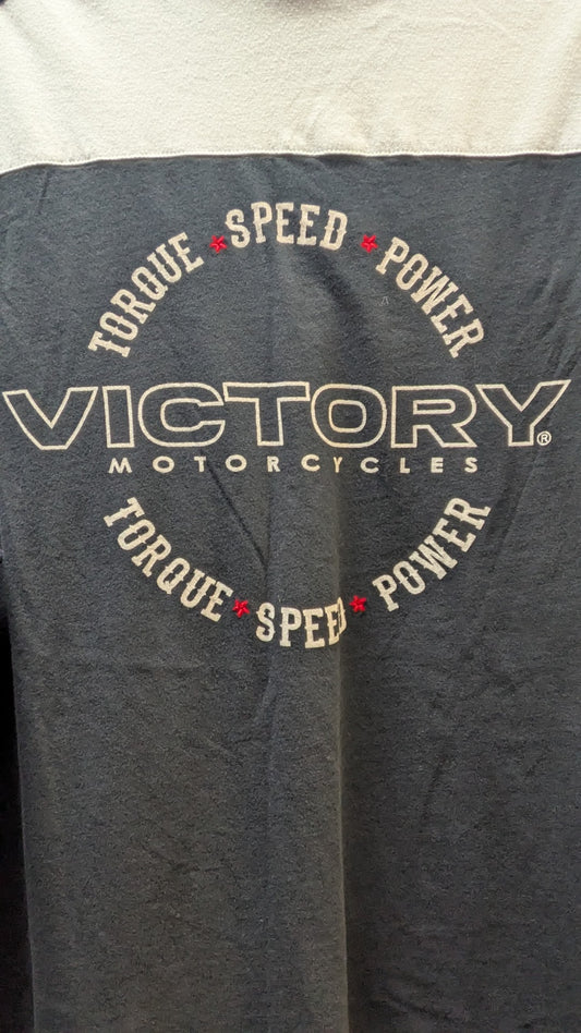Victory Motorcycles Women's 2XL Long Sleeve Colorblock Shirt Black Gray Red