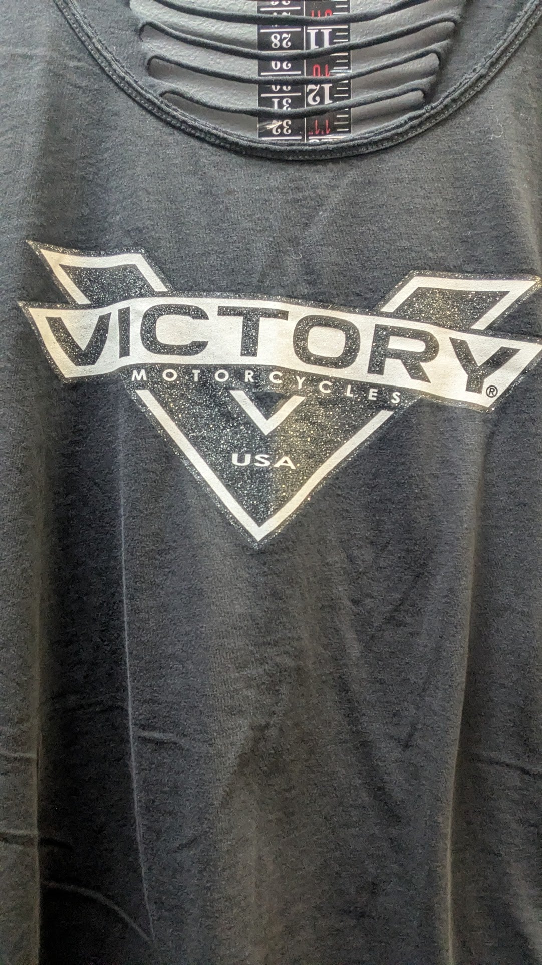 Victory Motorcycles Women's 2XL Black Slashed Back Graphic T-Shirt