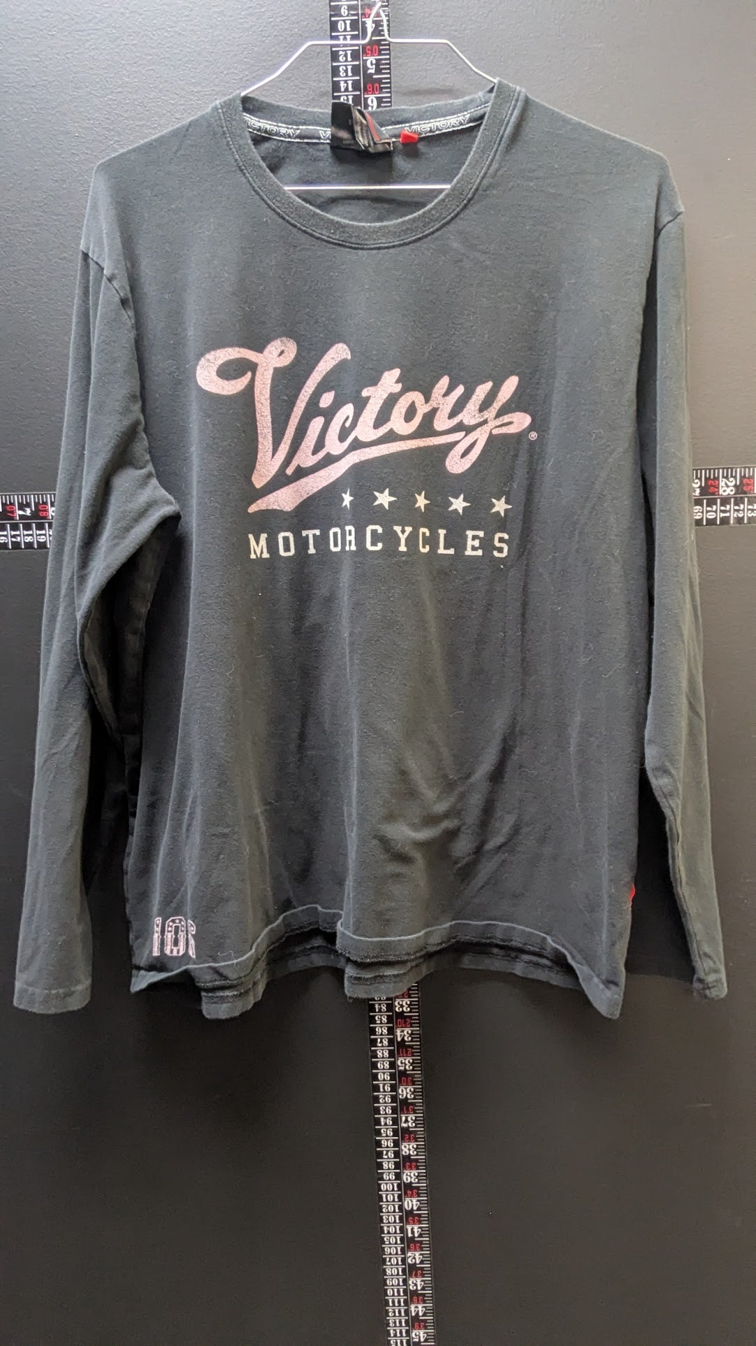 Victory Motorcycles Women's 2XL Black Long Sleeve Graphic Shirt Pink Logo