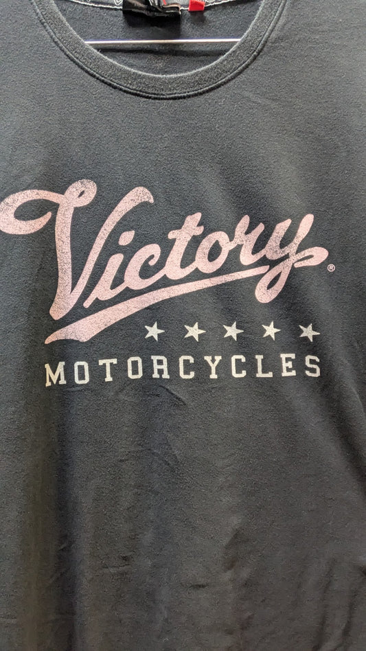 Victory Motorcycles Women's 2XL Black Long Sleeve Graphic Shirt Pink Logo